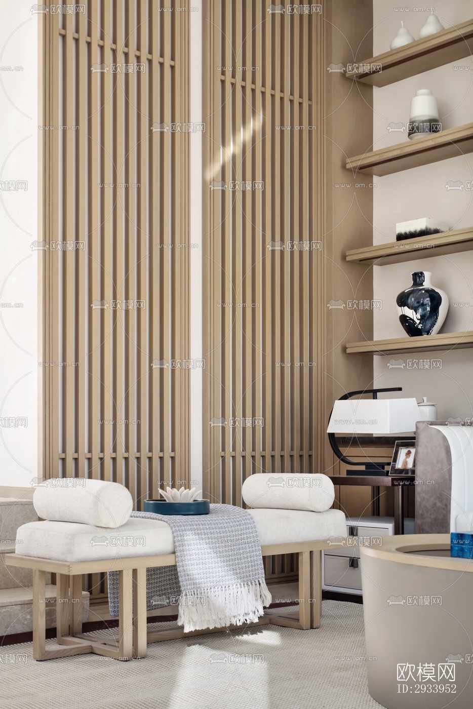 新中式别墅效果图下载（渲染图3）