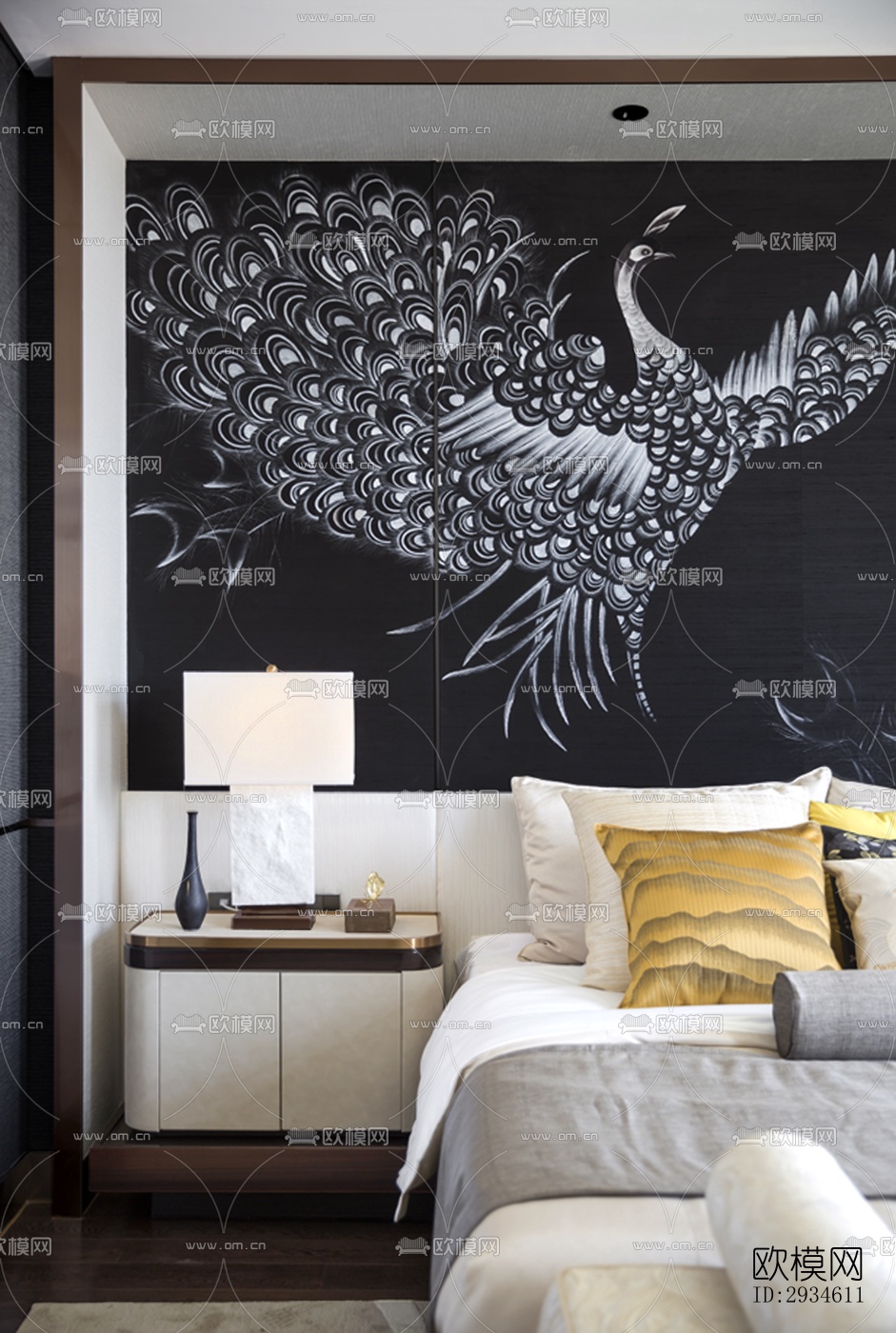 新中式平层效果图下载（渲染图10）