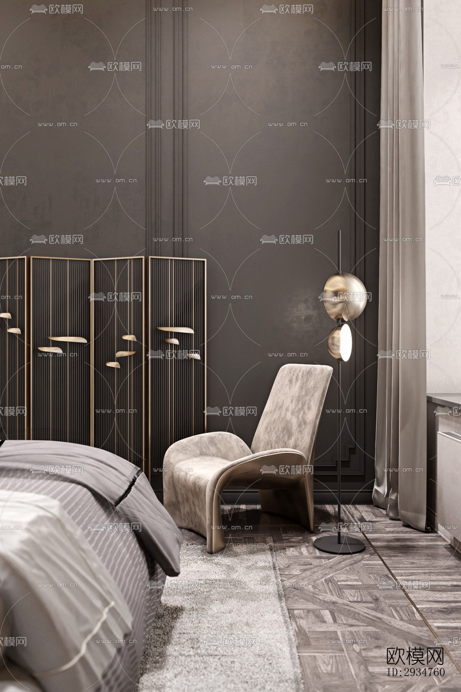 现代平层效果图下载（渲染图2）