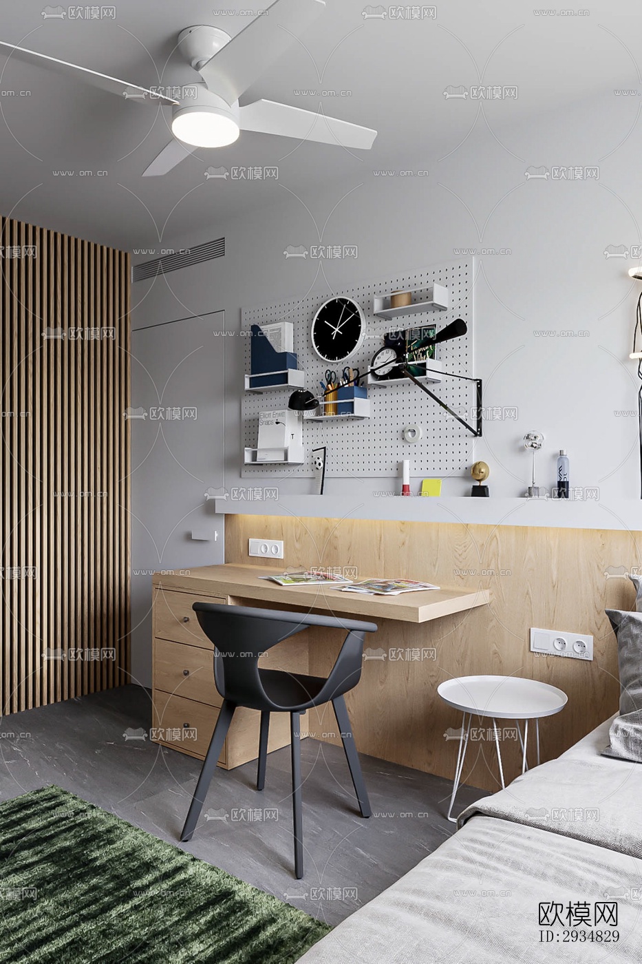 现代平层效果图下载（渲染图9）