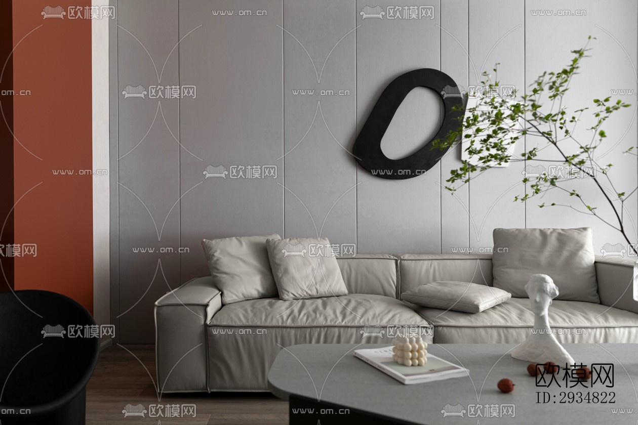 现代平层效果图下载（渲染图17）