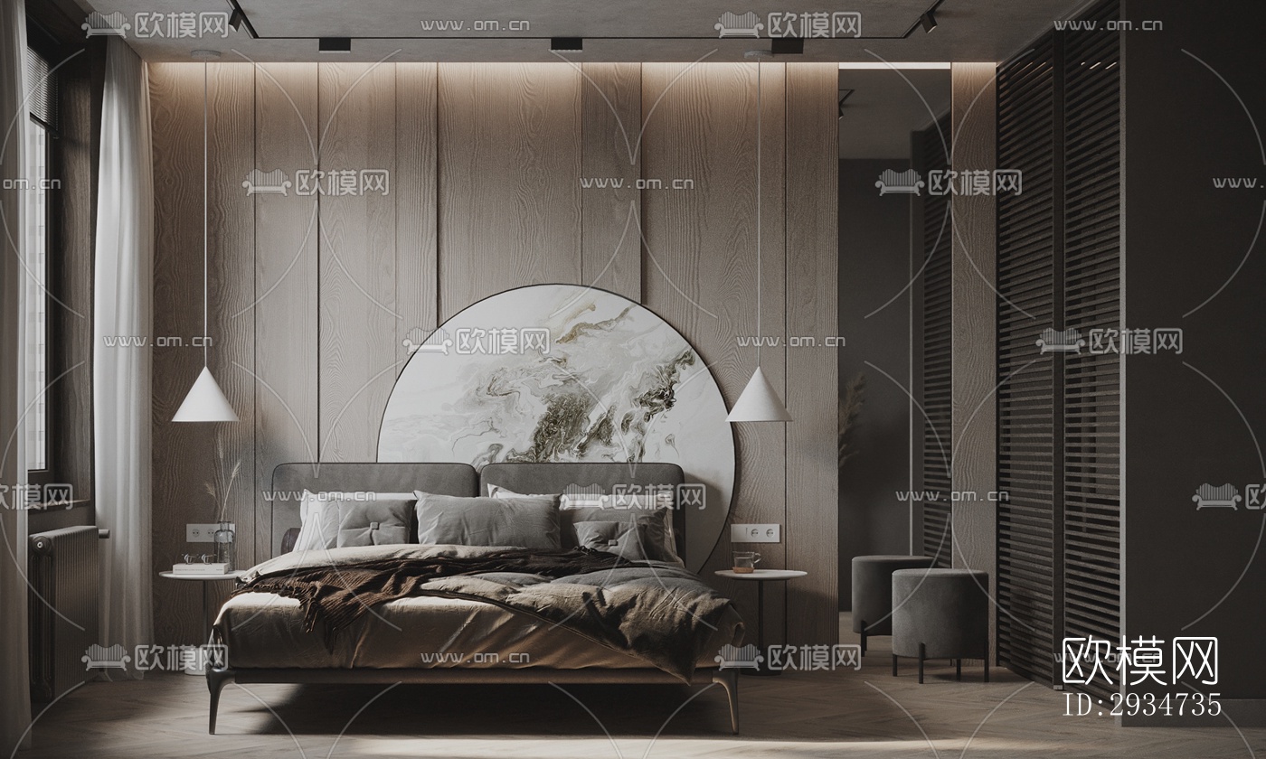 现代平层效果图下载（渲染图5）