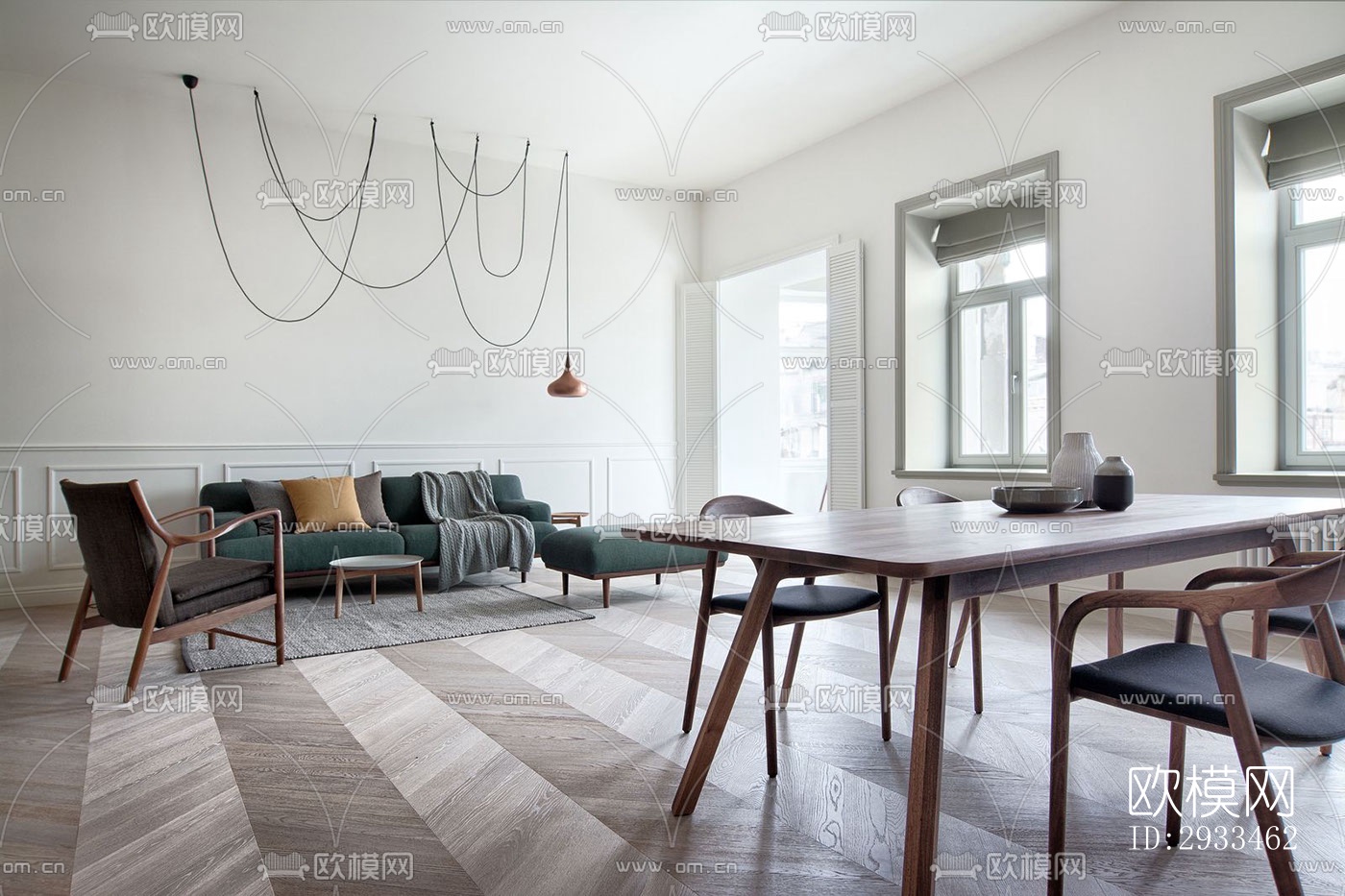 北欧公寓效果图下载（渲染图7）