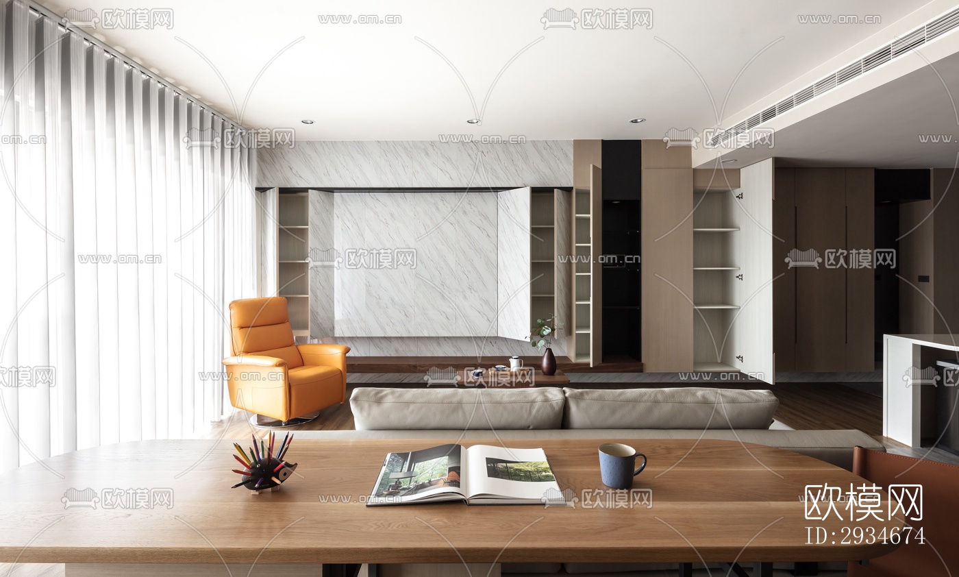 日式平层效果图下载（渲染图17）