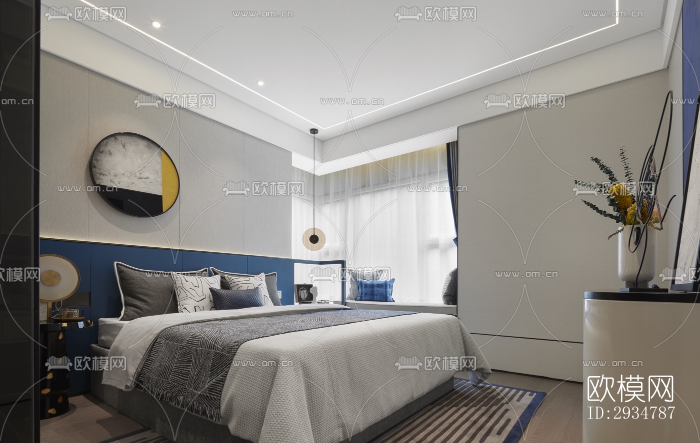 现代平层效果图下载（渲染图5）