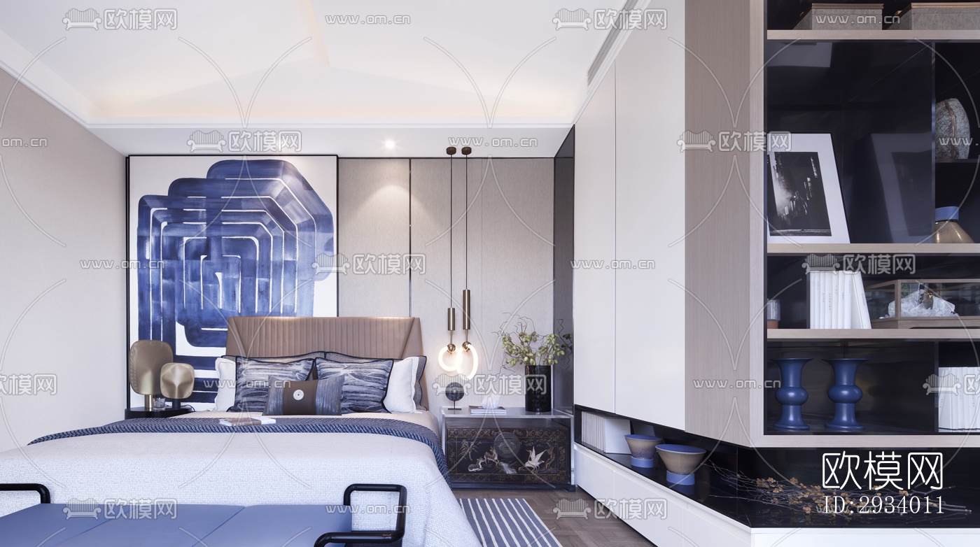 新中式别墅效果图下载（渲染图3）