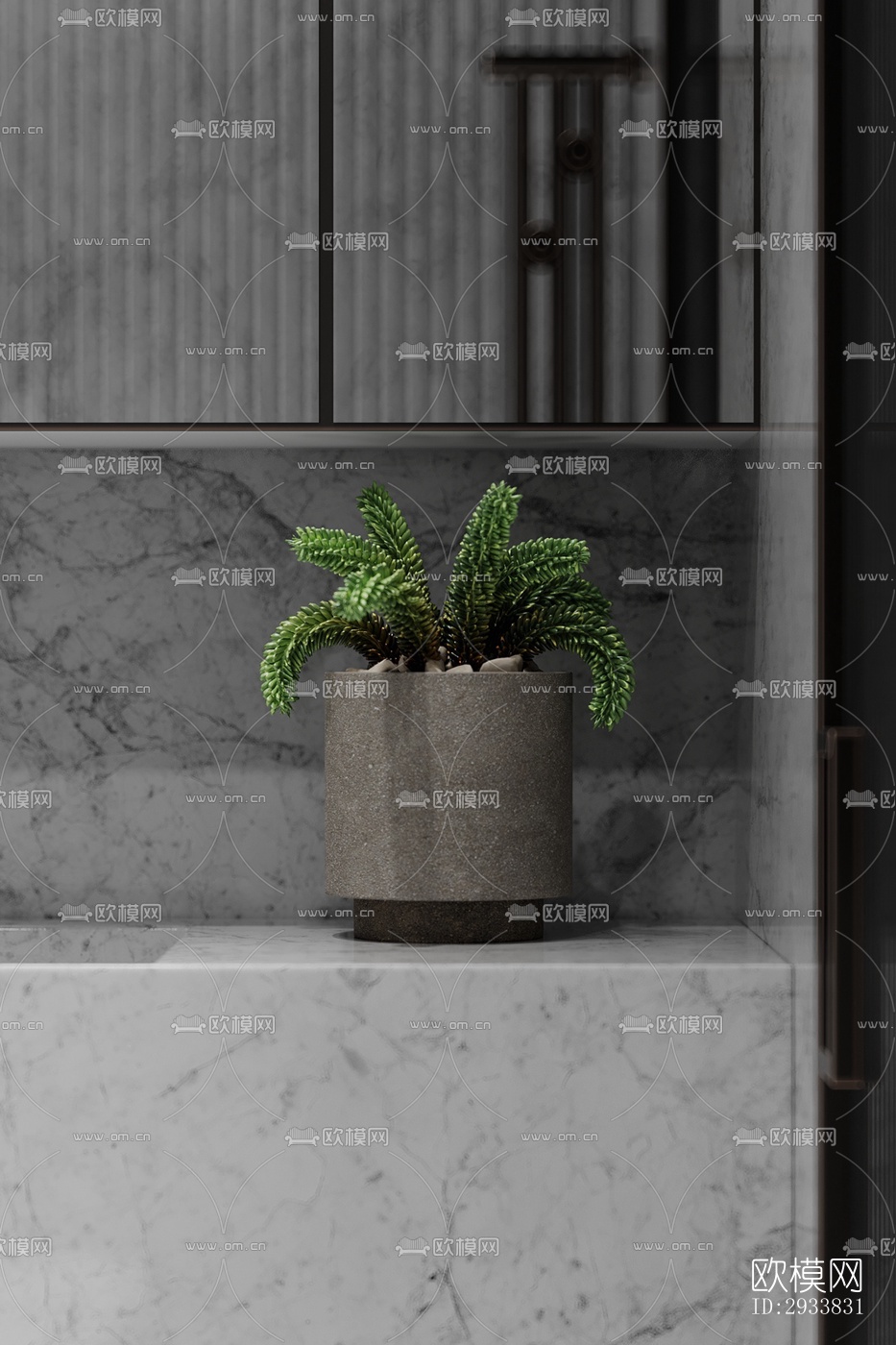 高级灰公寓效果图下载（渲染图4）