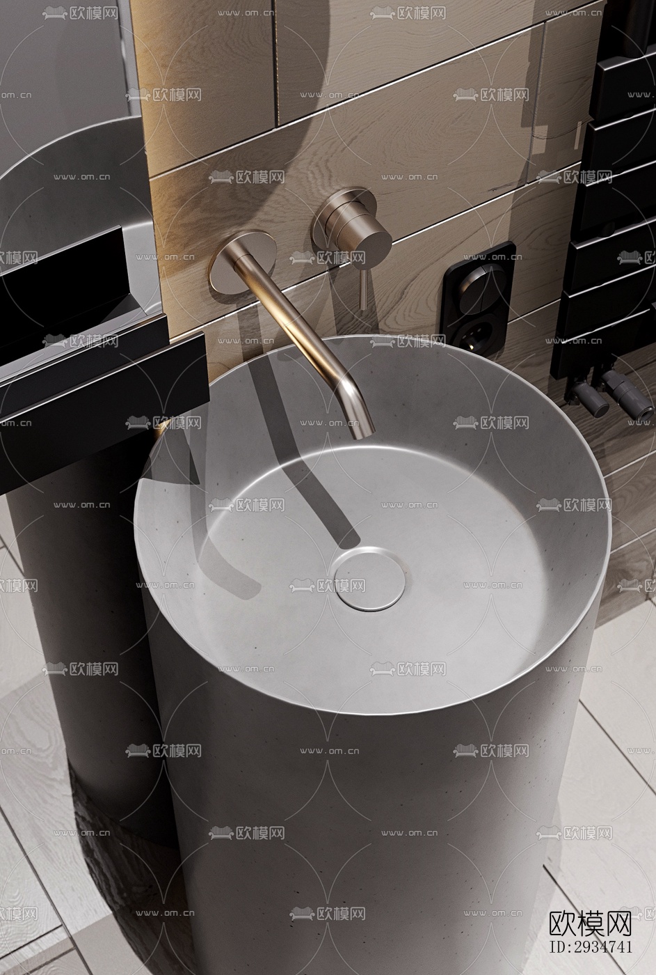 现代平层效果图下载（渲染图13）