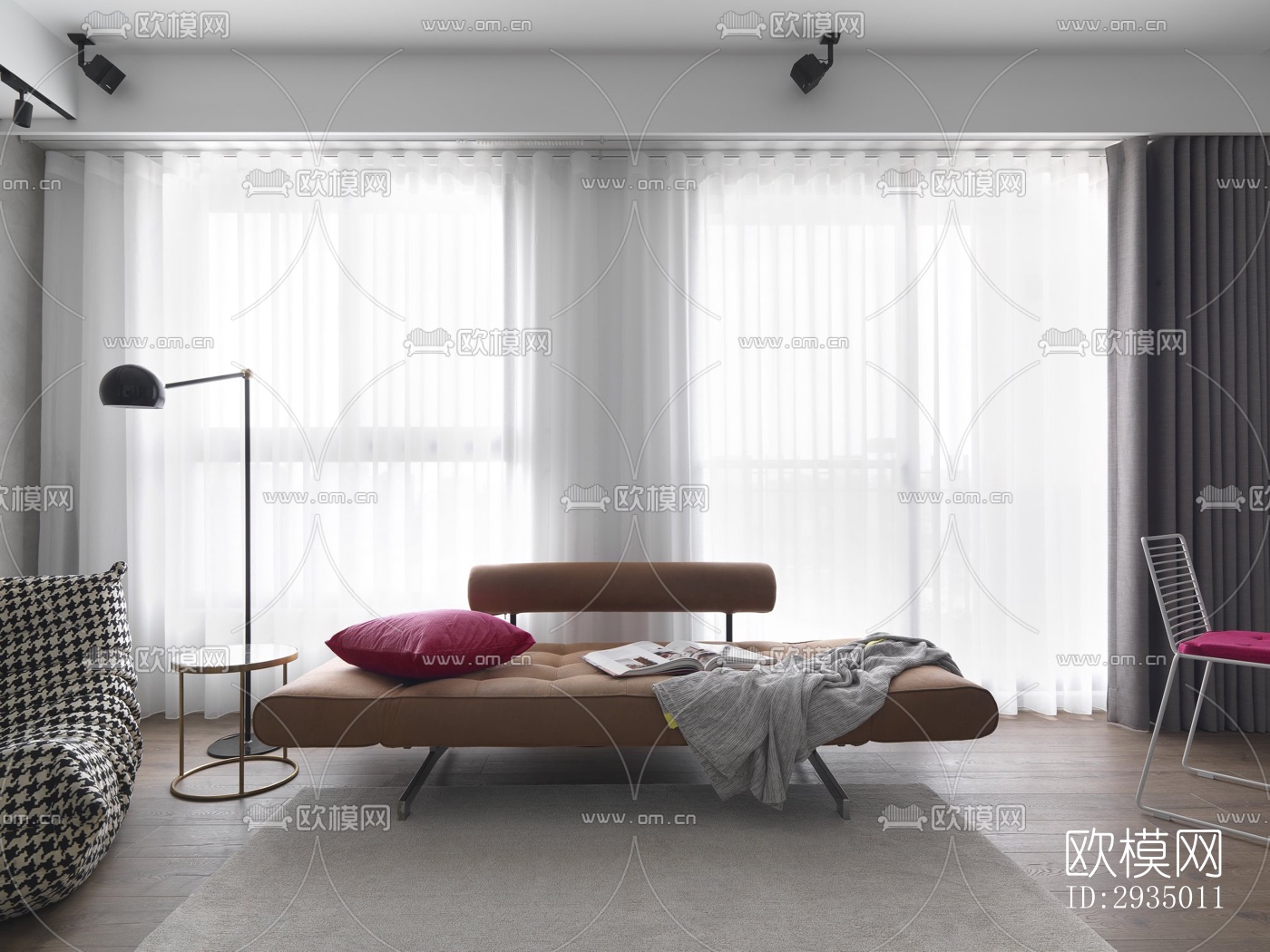 现代平层效果图下载（渲染图1）