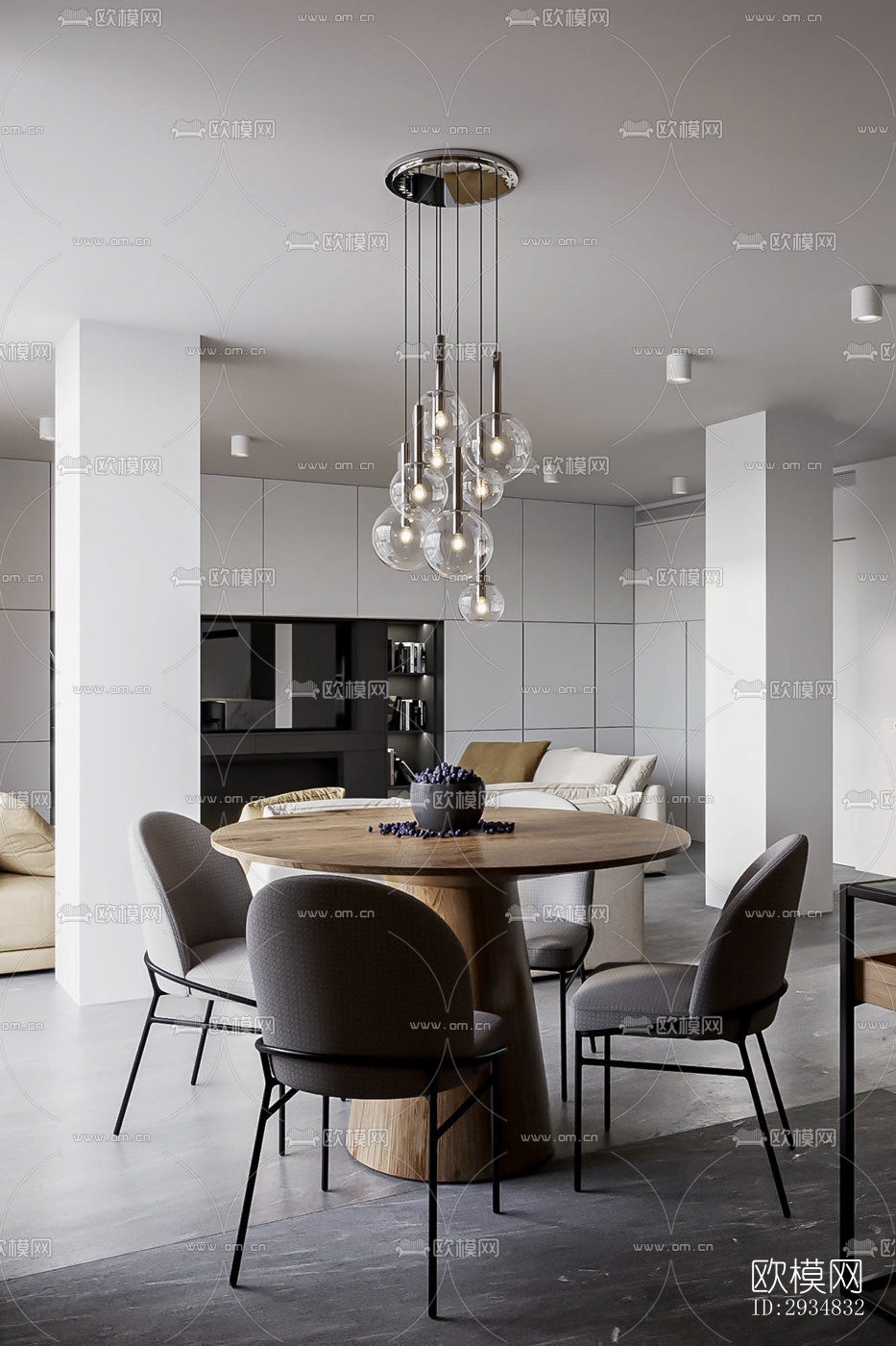 现代平层效果图下载（渲染图5）