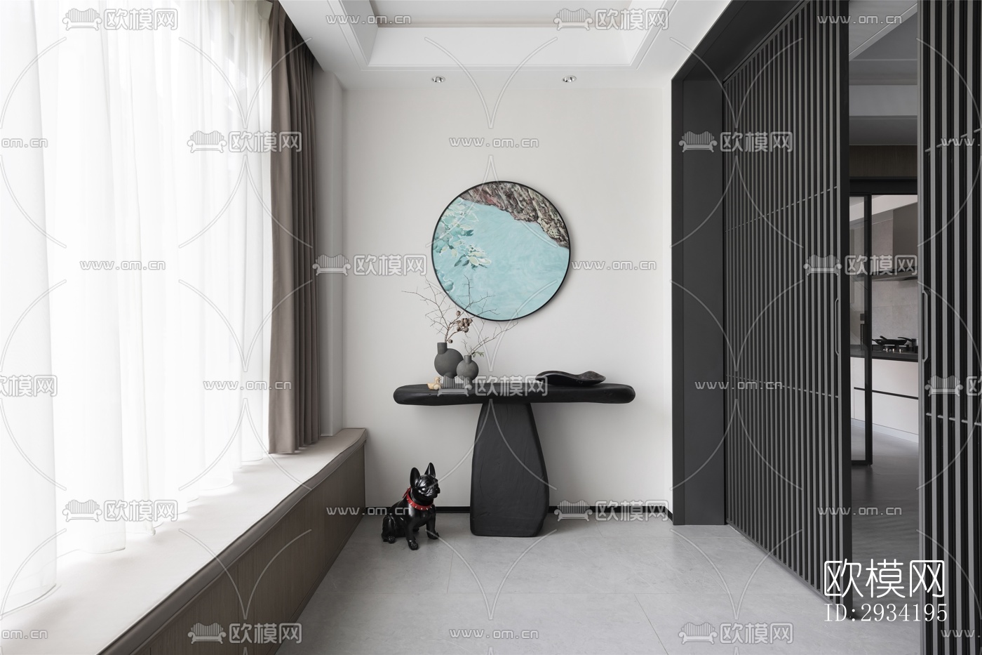 新中式复式效果图下载（渲染图1）