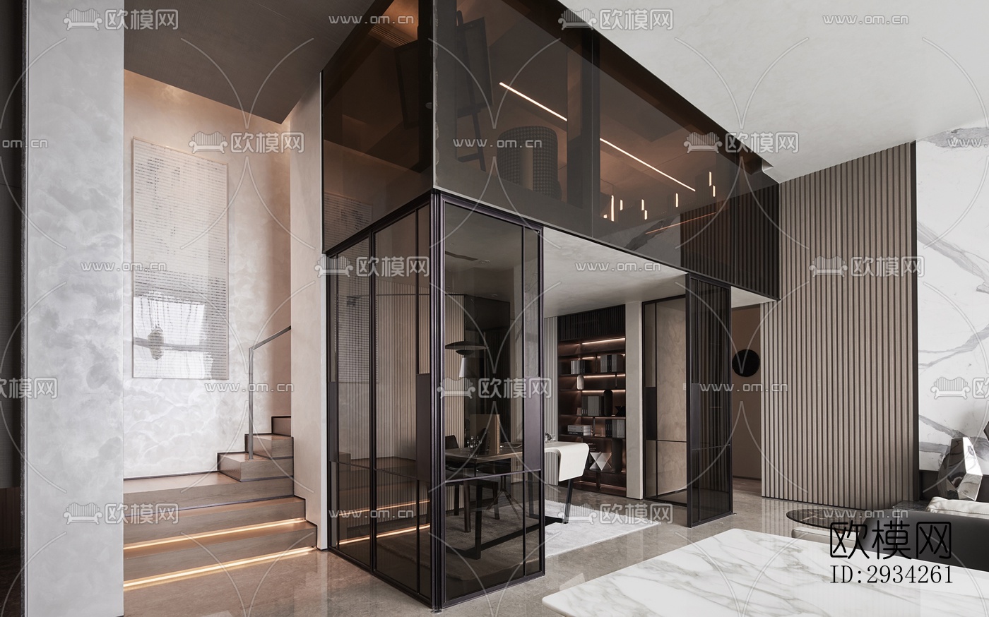 现代复式效果图下载（渲染图17）