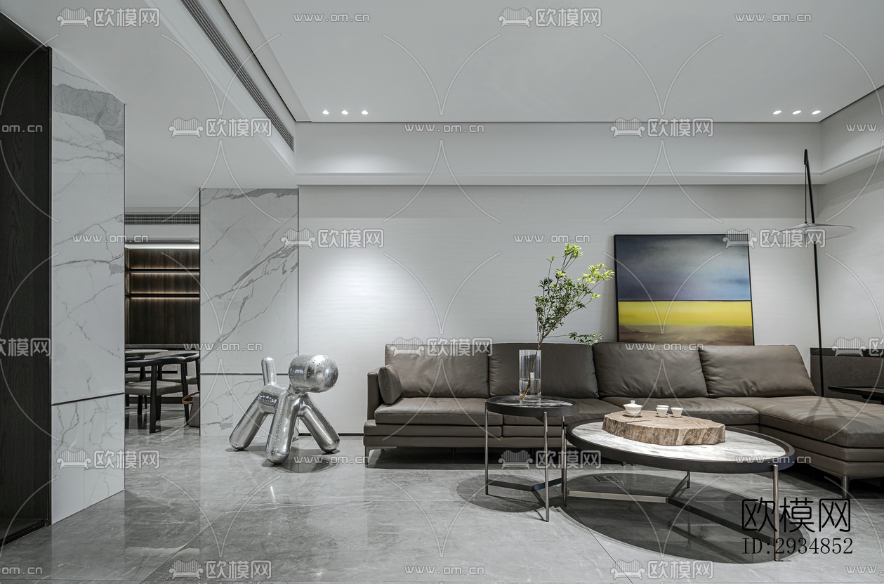 现代平层效果图下载（渲染图19）