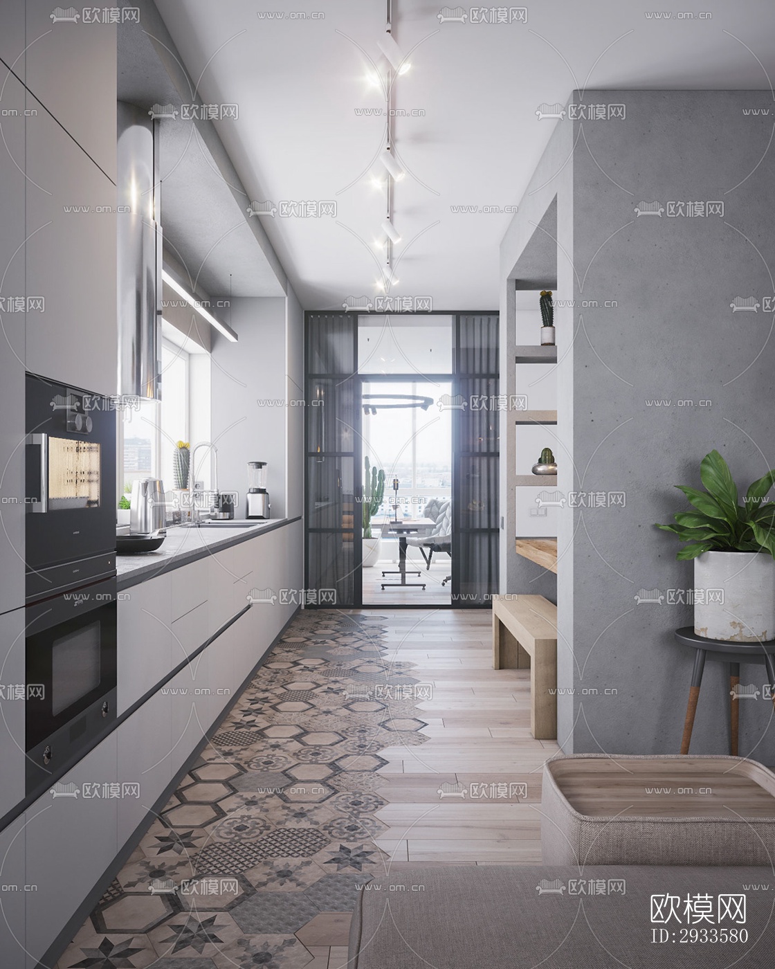 北欧公寓效果图下载（渲染图2）