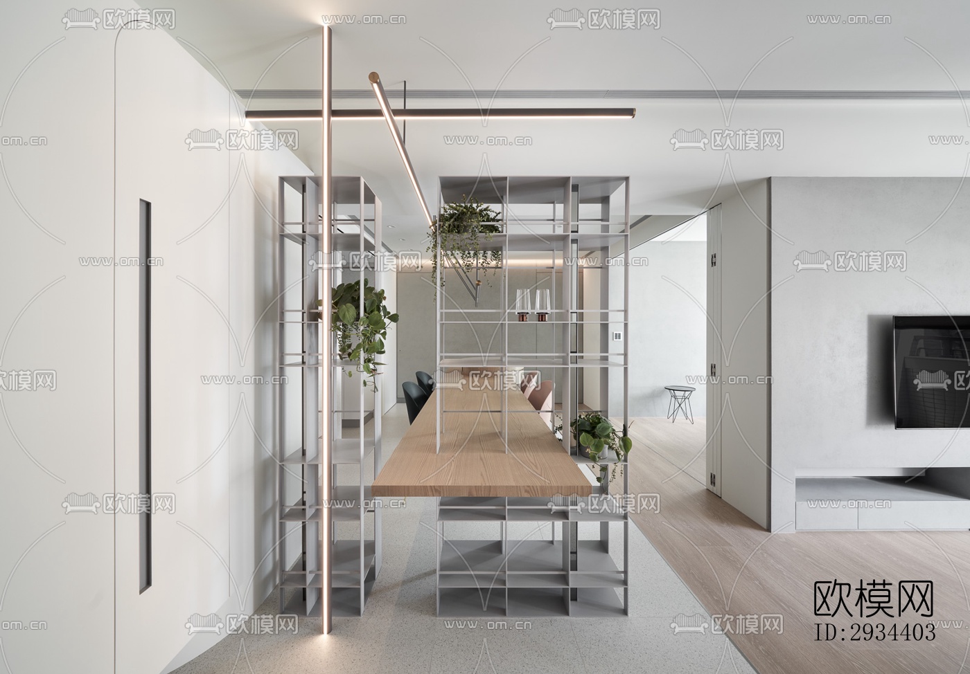 北欧平层效果图下载（渲染图1）