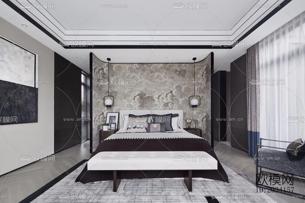 高级灰别墅效果图下载（渲染图8）