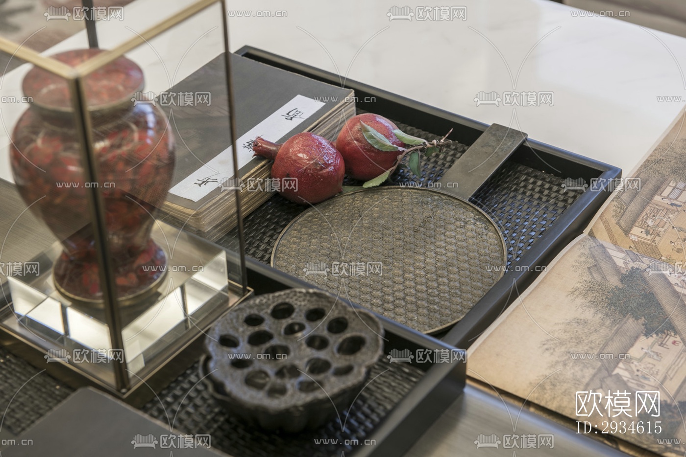 新中式平层效果图下载（渲染图4）