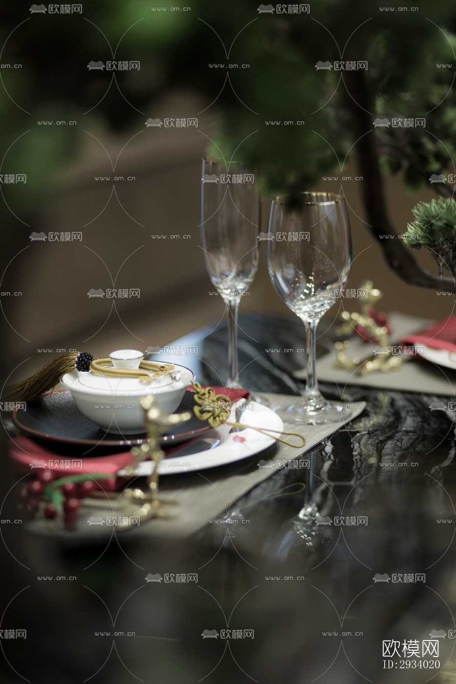 新中式别墅效果图下载（渲染图11）