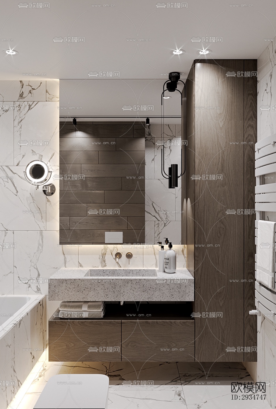 现代平层效果图下载（渲染图17）