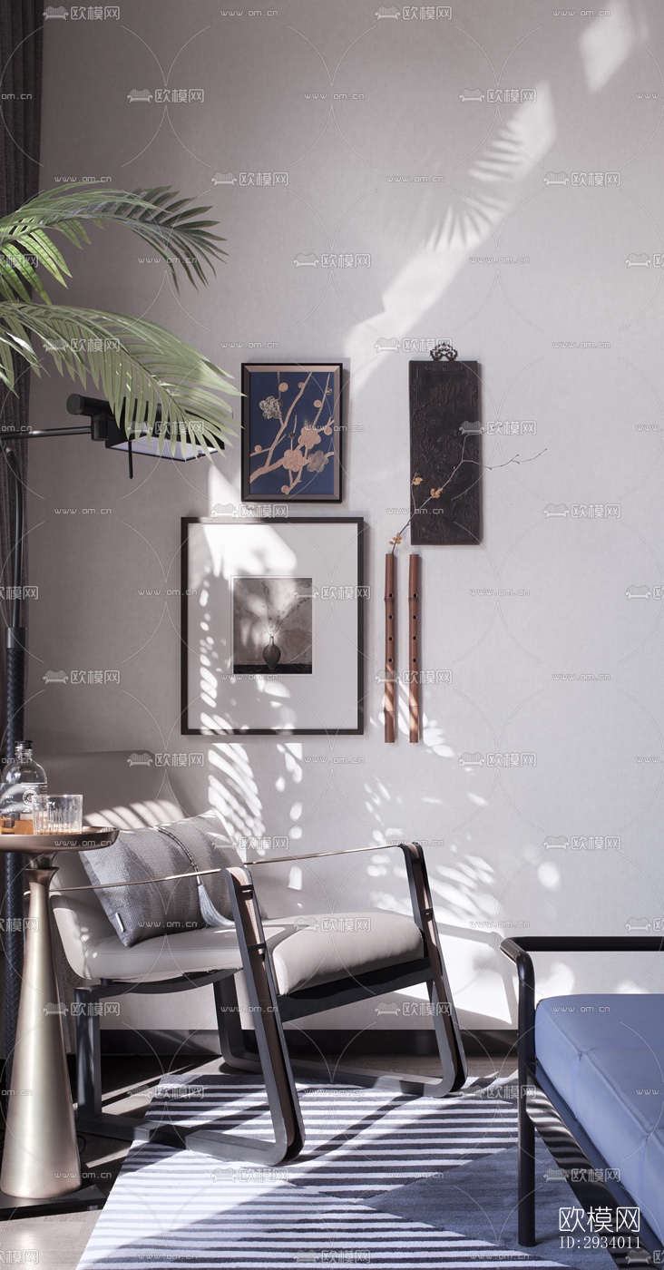 新中式别墅效果图下载（渲染图4）