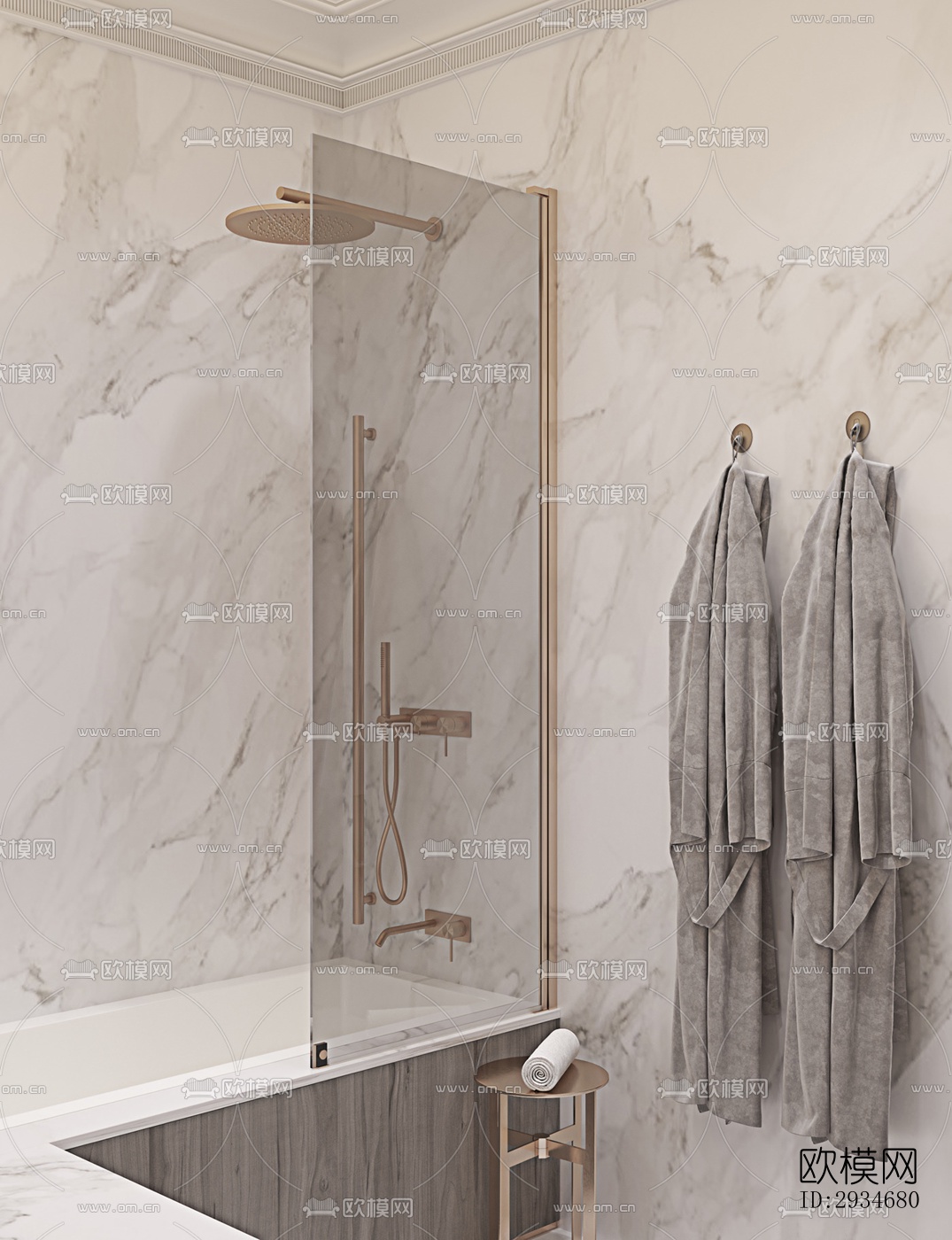 欧式平层效果图下载（渲染图13）