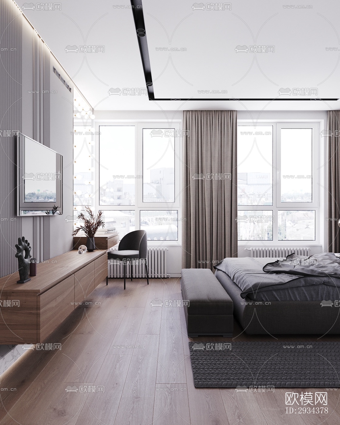 北欧平层效果图下载（渲染图4）