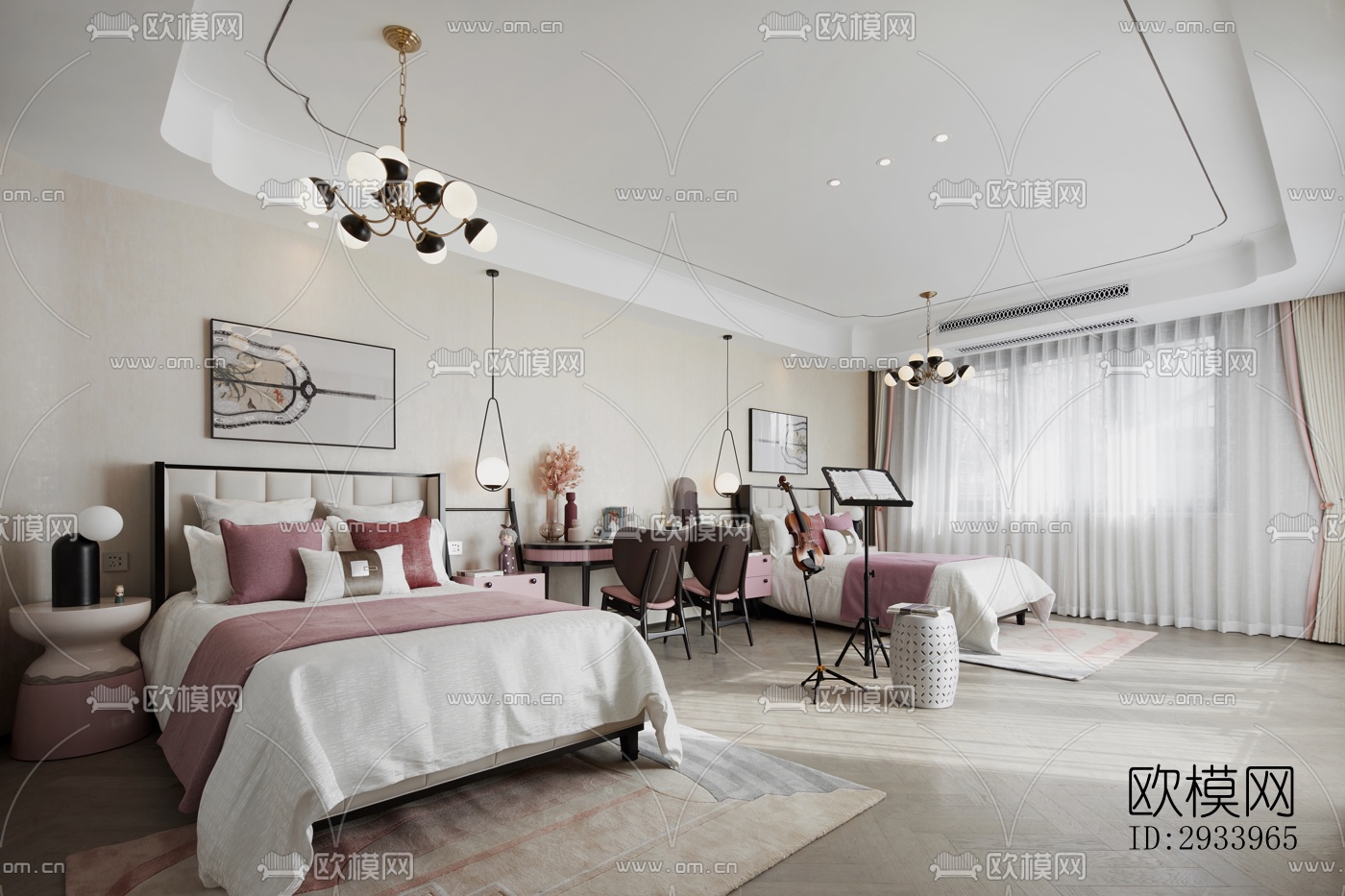 新中式别墅效果图下载（渲染图5）