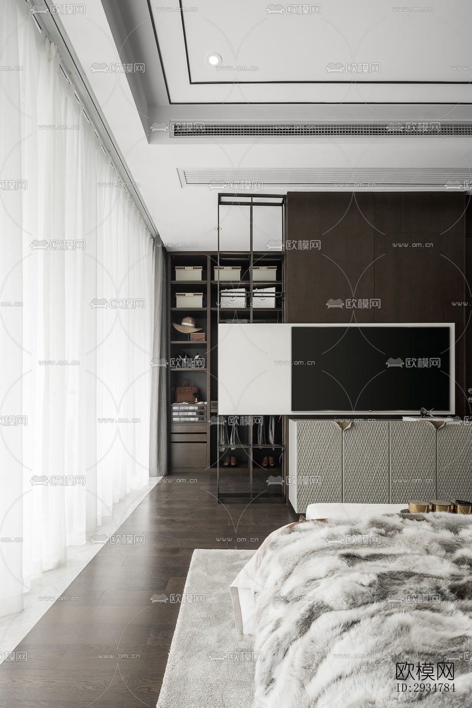 现代平层效果图下载（渲染图11）