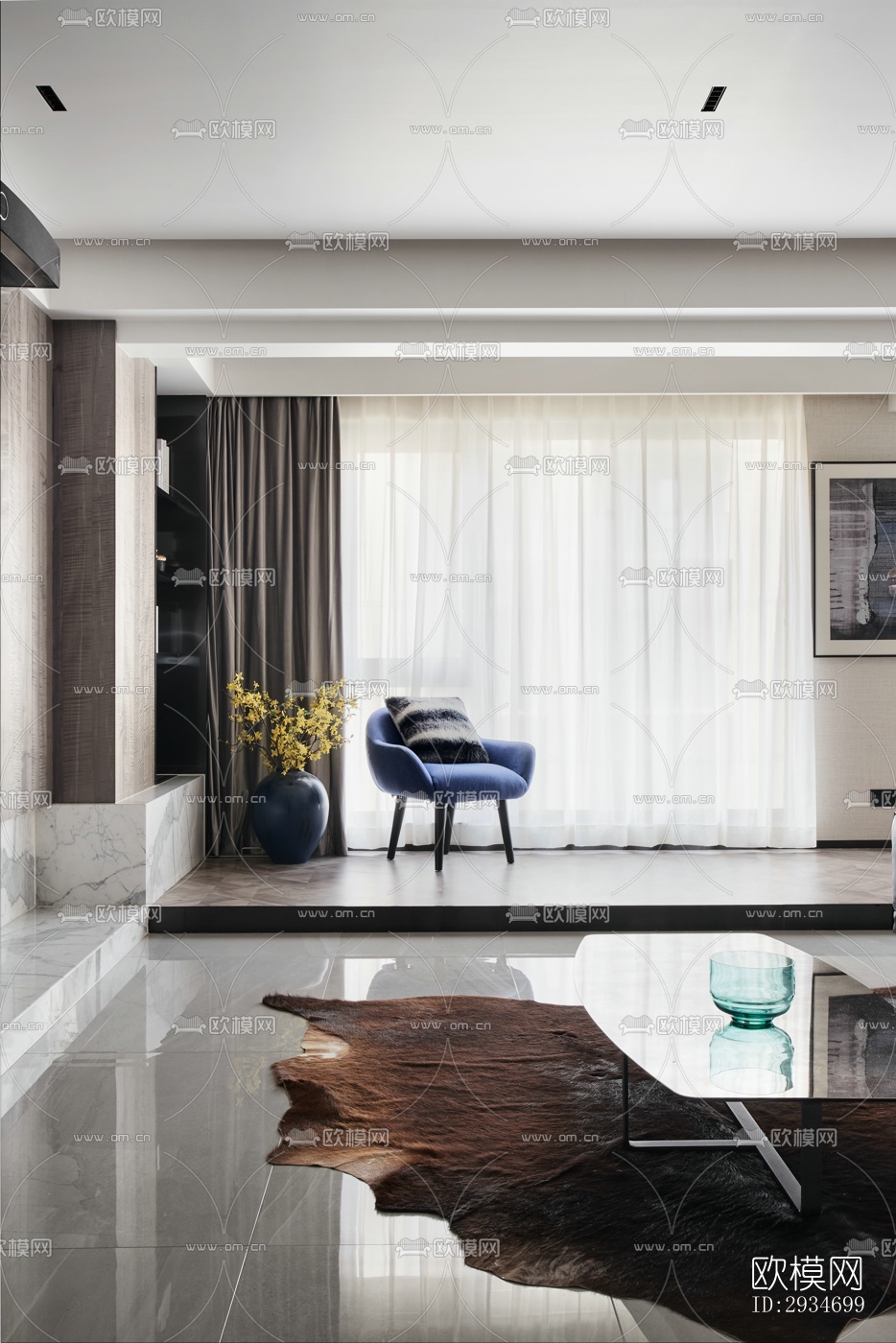 现代平层效果图下载（渲染图18）