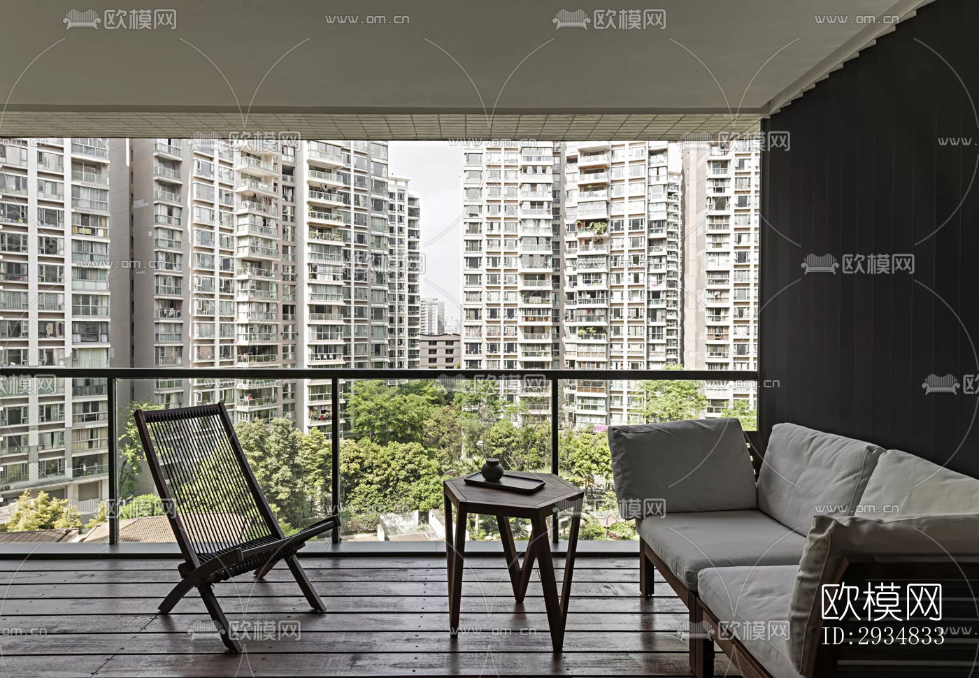 现代平层效果图下载（渲染图5）