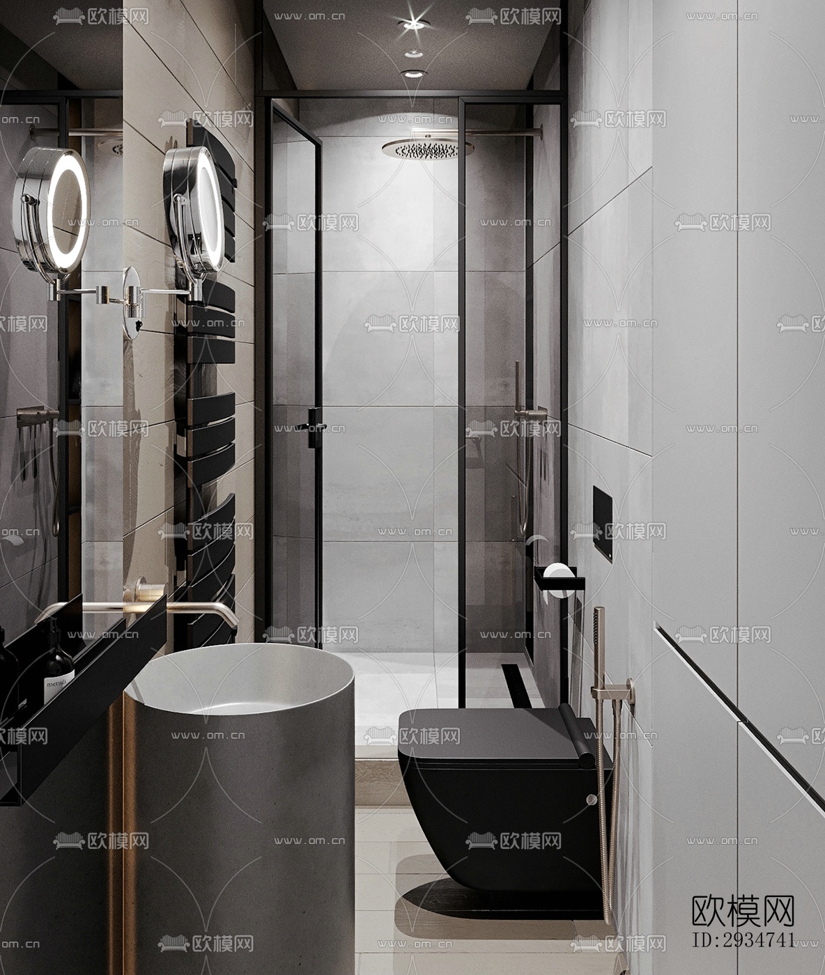 现代平层效果图下载（渲染图17）