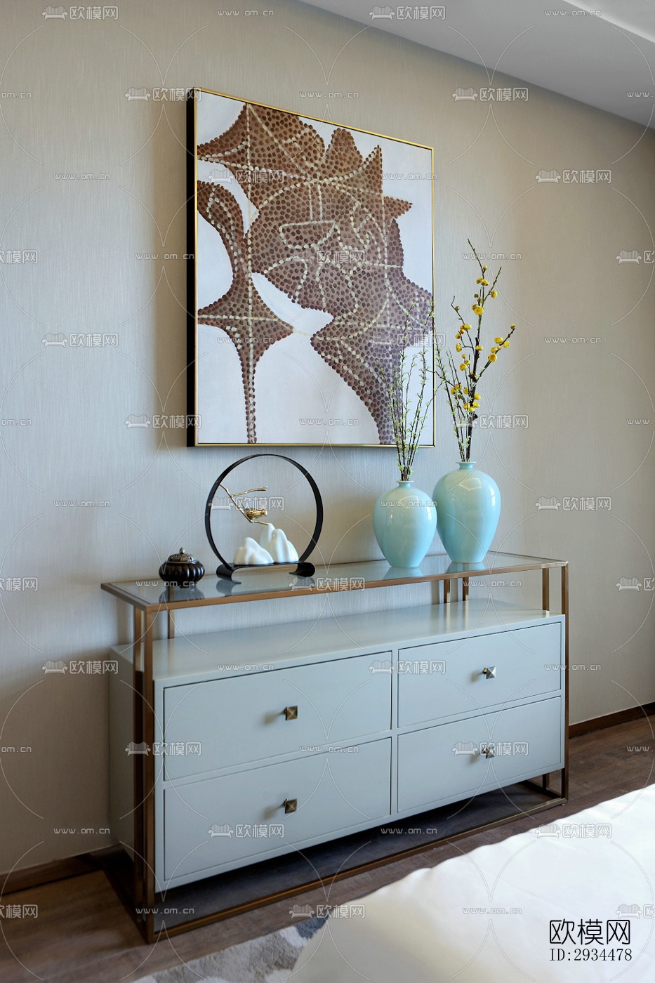 新中式平层效果图下载（渲染图6）