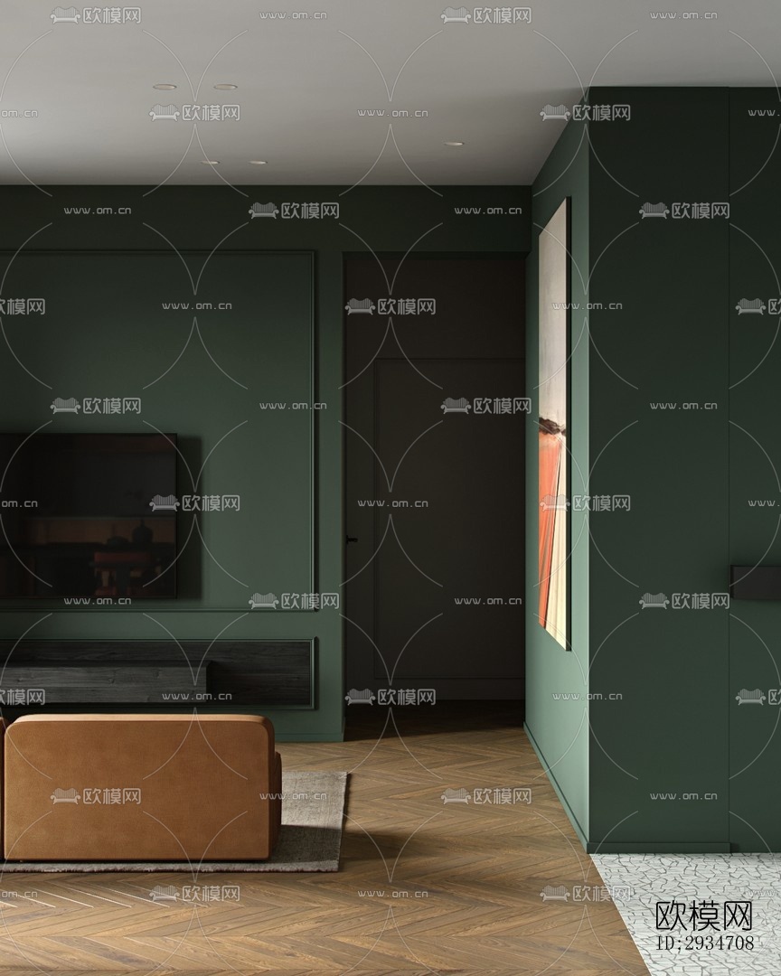 现代平层效果图下载（渲染图13）