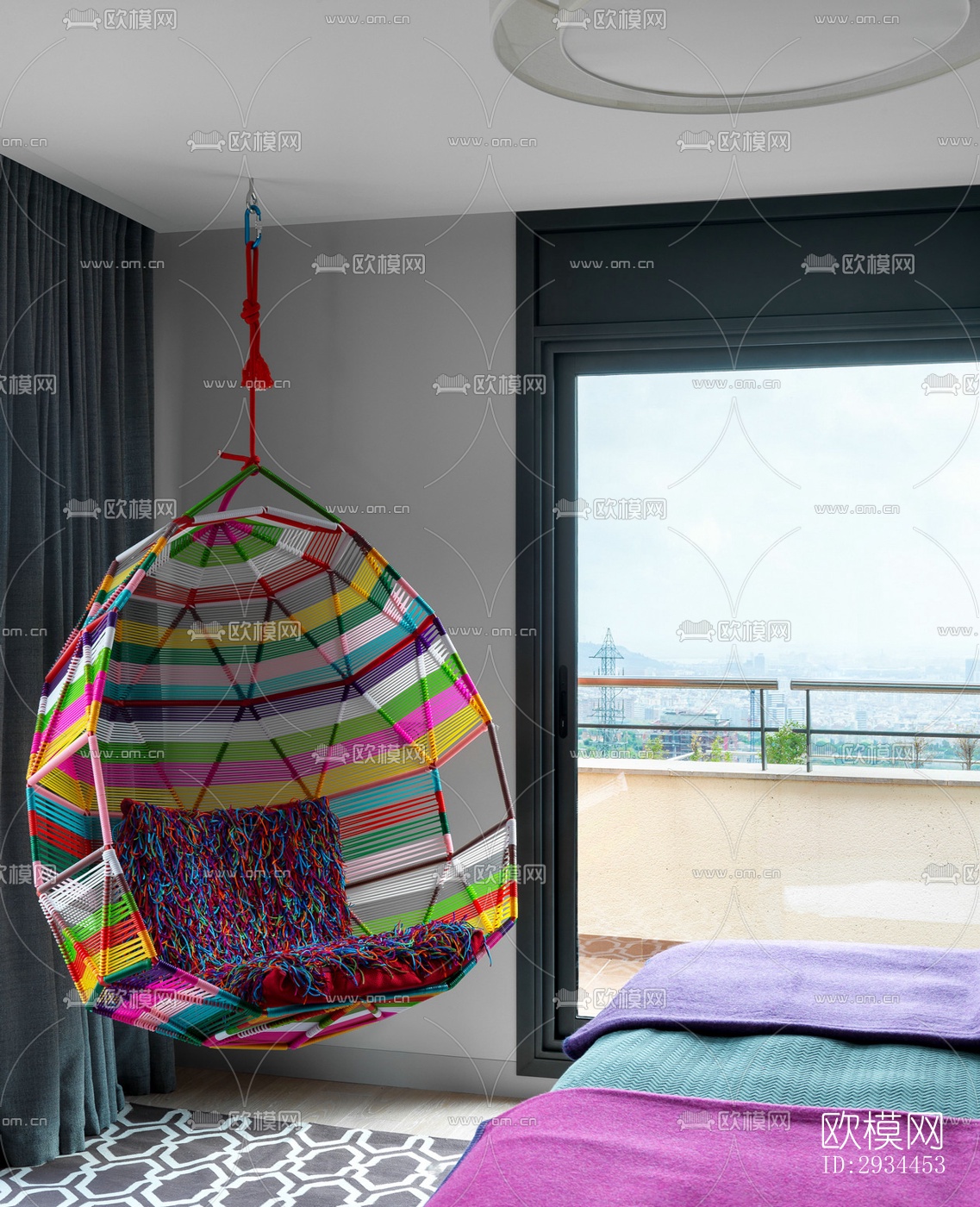 后现代平层效果图下载（渲染图7）