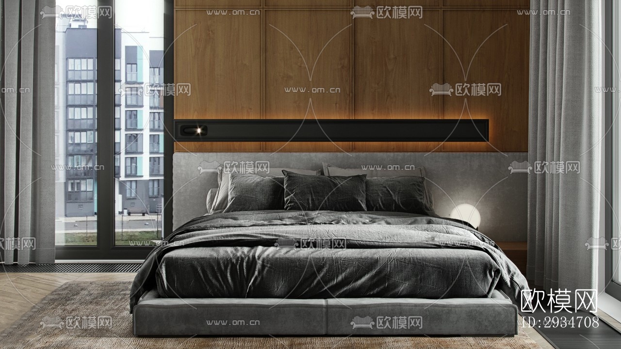 现代平层效果图下载（渲染图6）