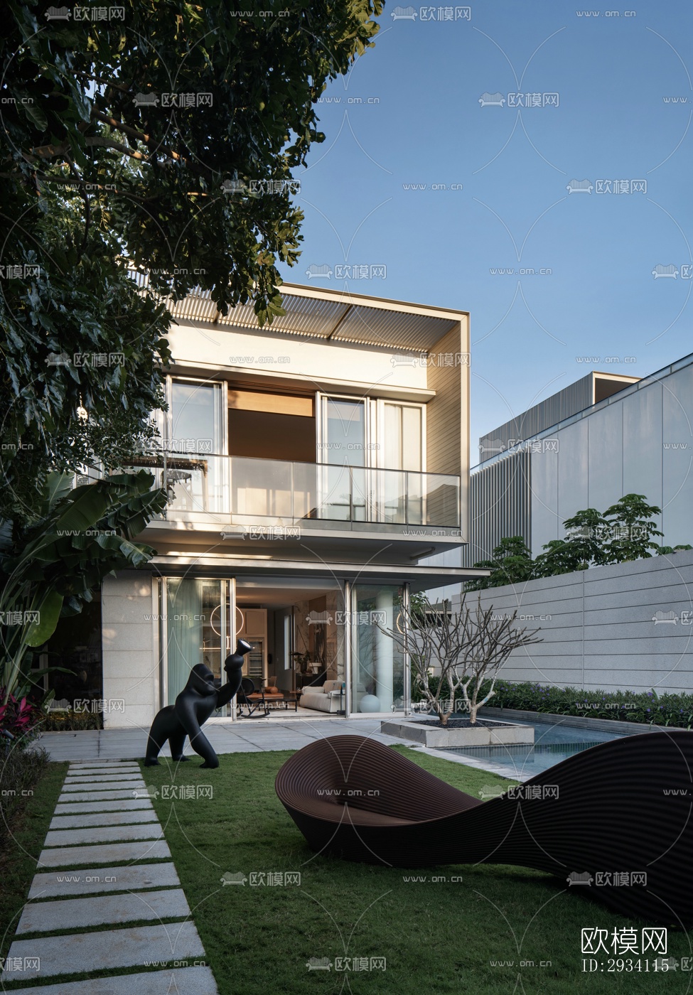现代别墅效果图下载（渲染图18）
