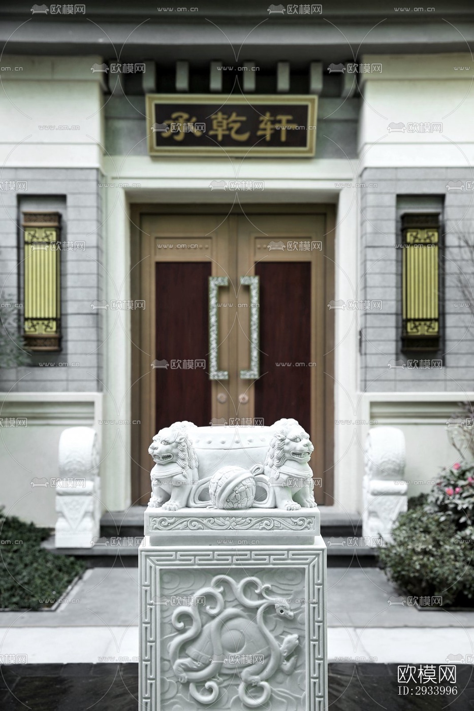 新中式别墅效果图下载（渲染图1）