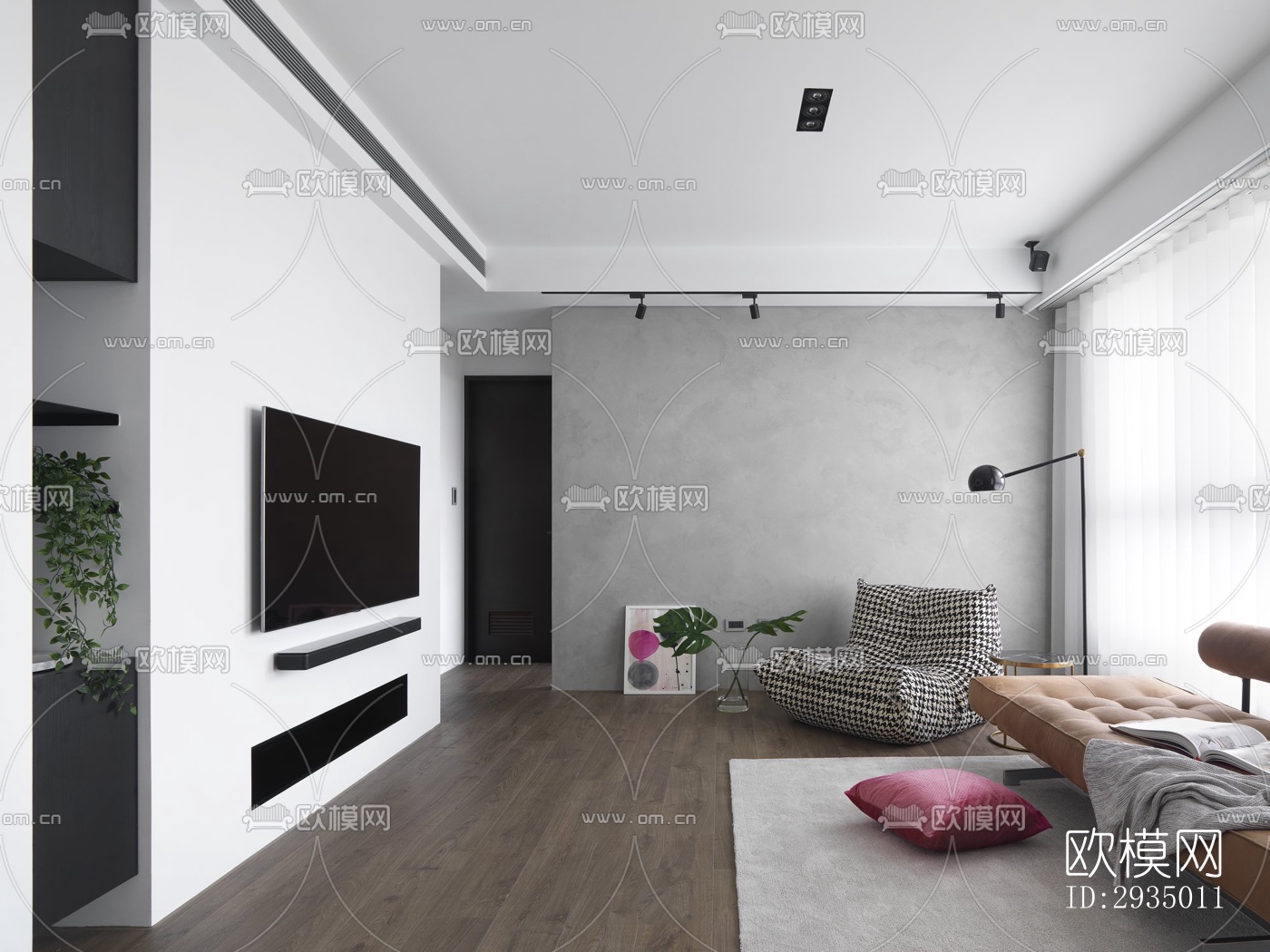 现代平层效果图下载（渲染图4）