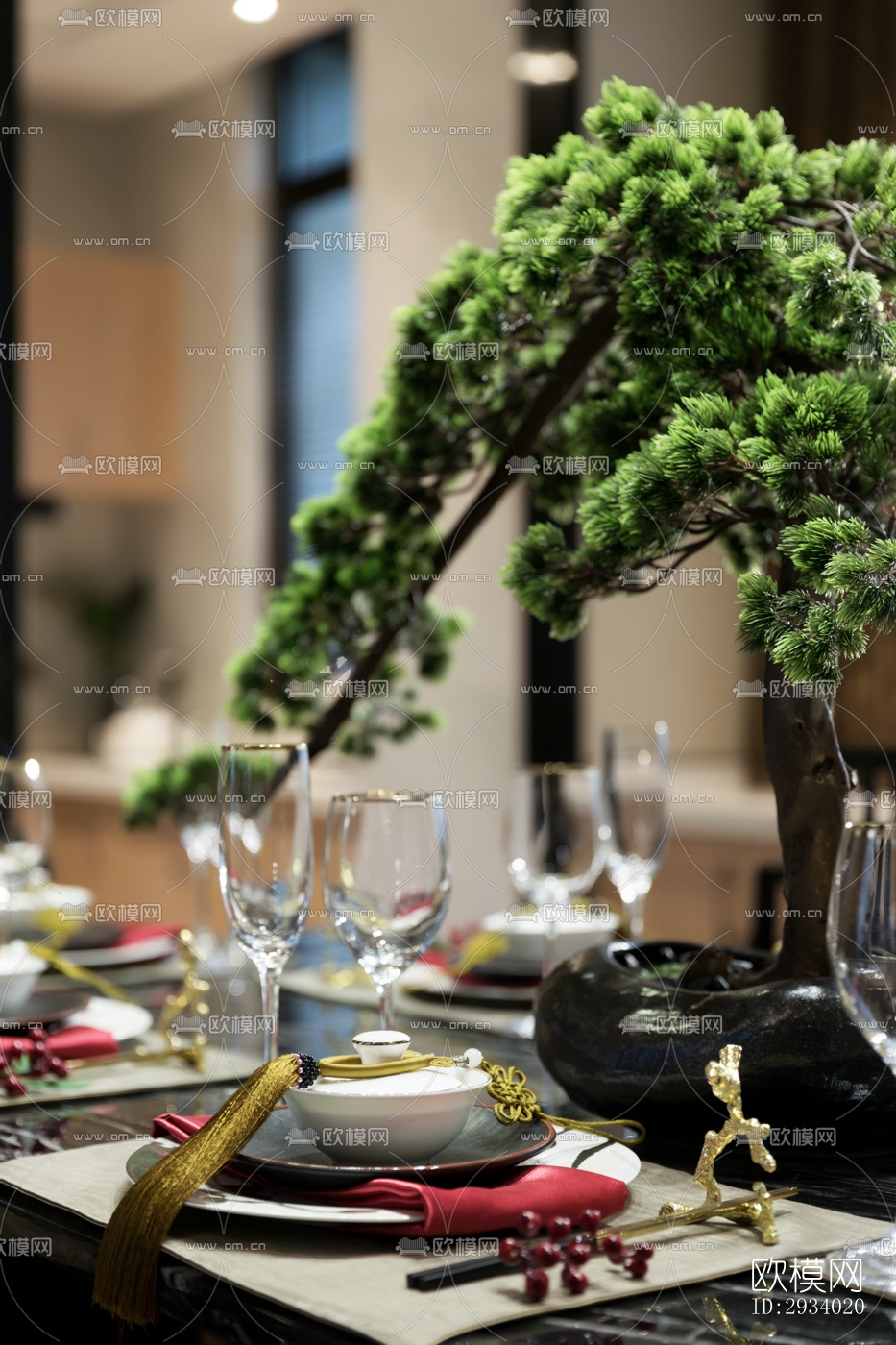 新中式别墅效果图下载（渲染图13）