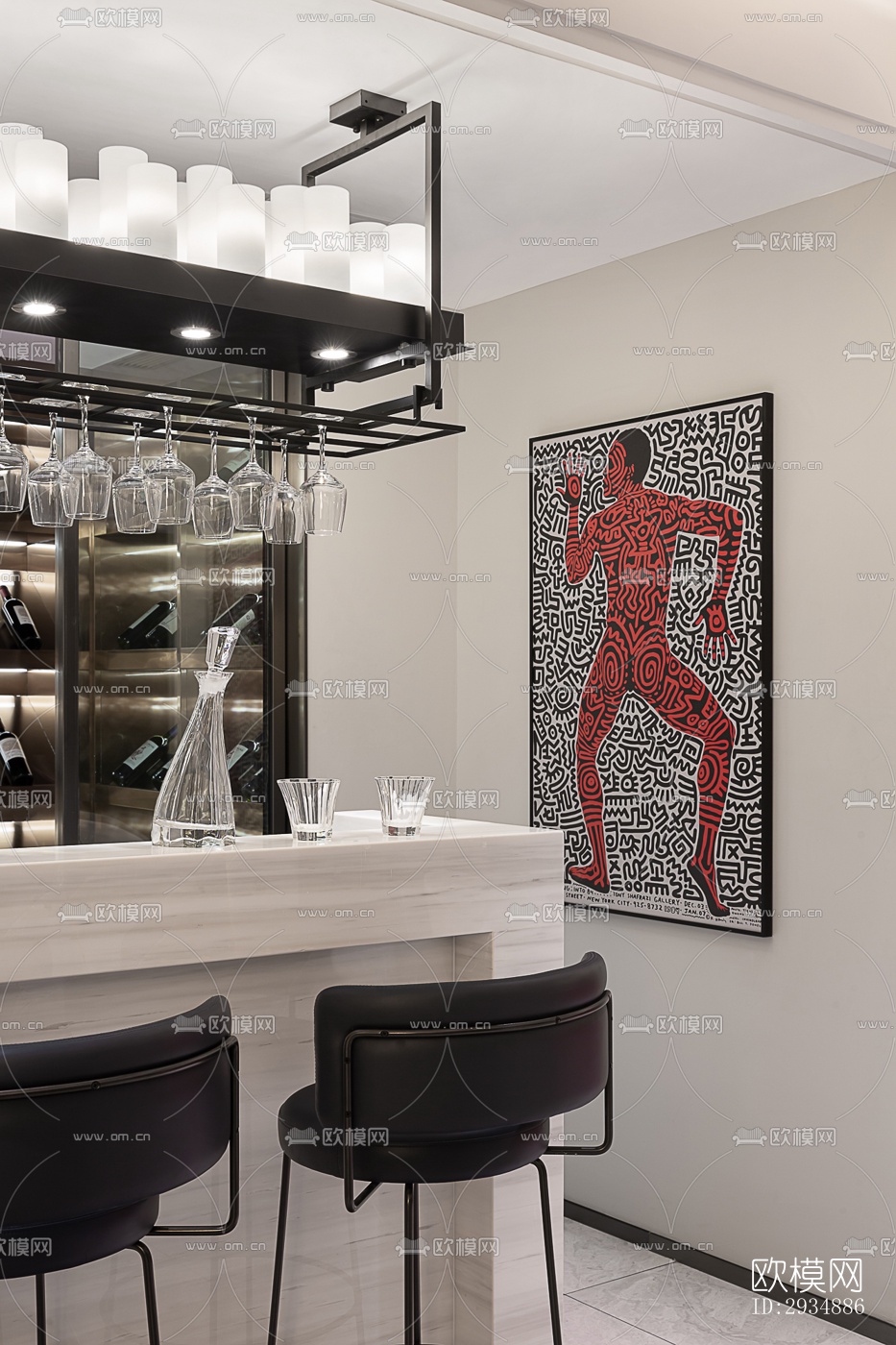 现代平层效果图下载（渲染图8）