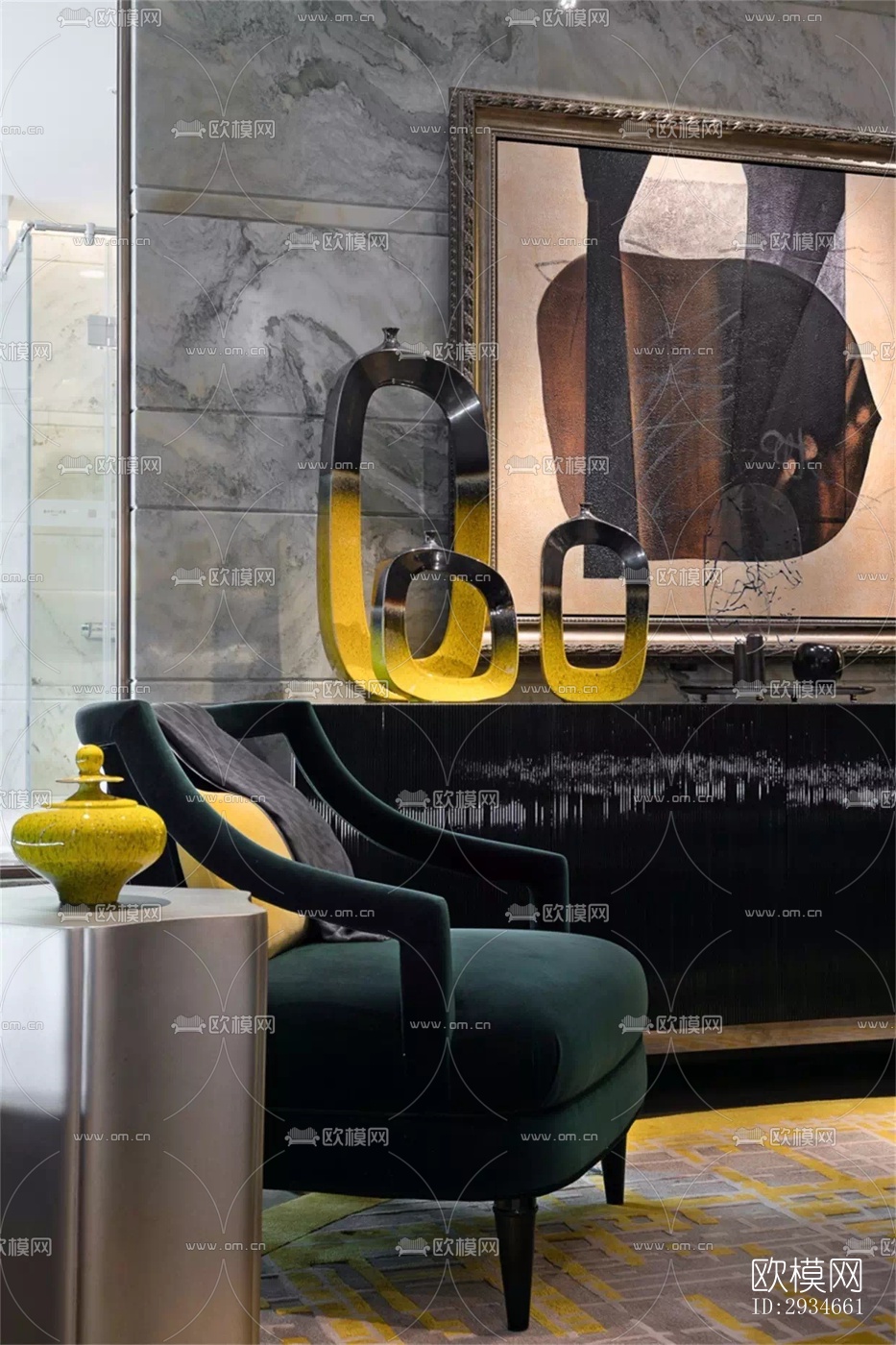 新中式平层效果图下载（渲染图18）