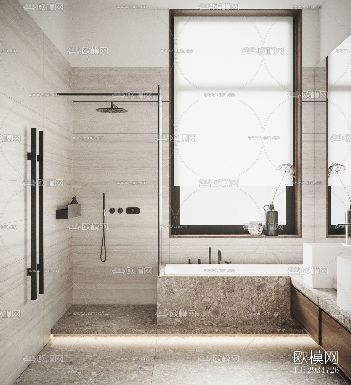 现代平层效果图下载（渲染图16）