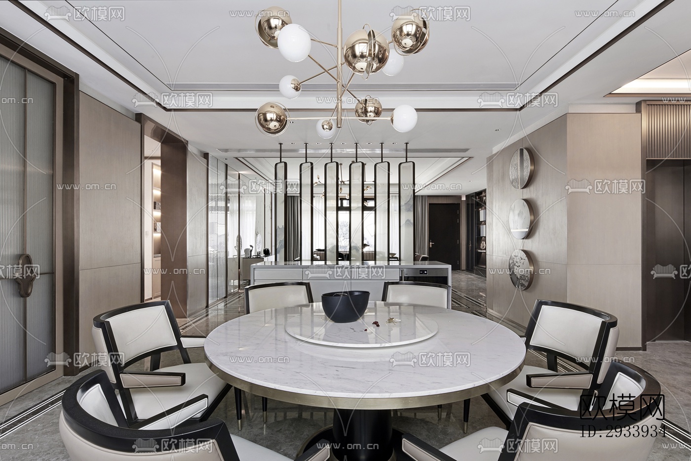 新中式别墅效果图下载（渲染图16）