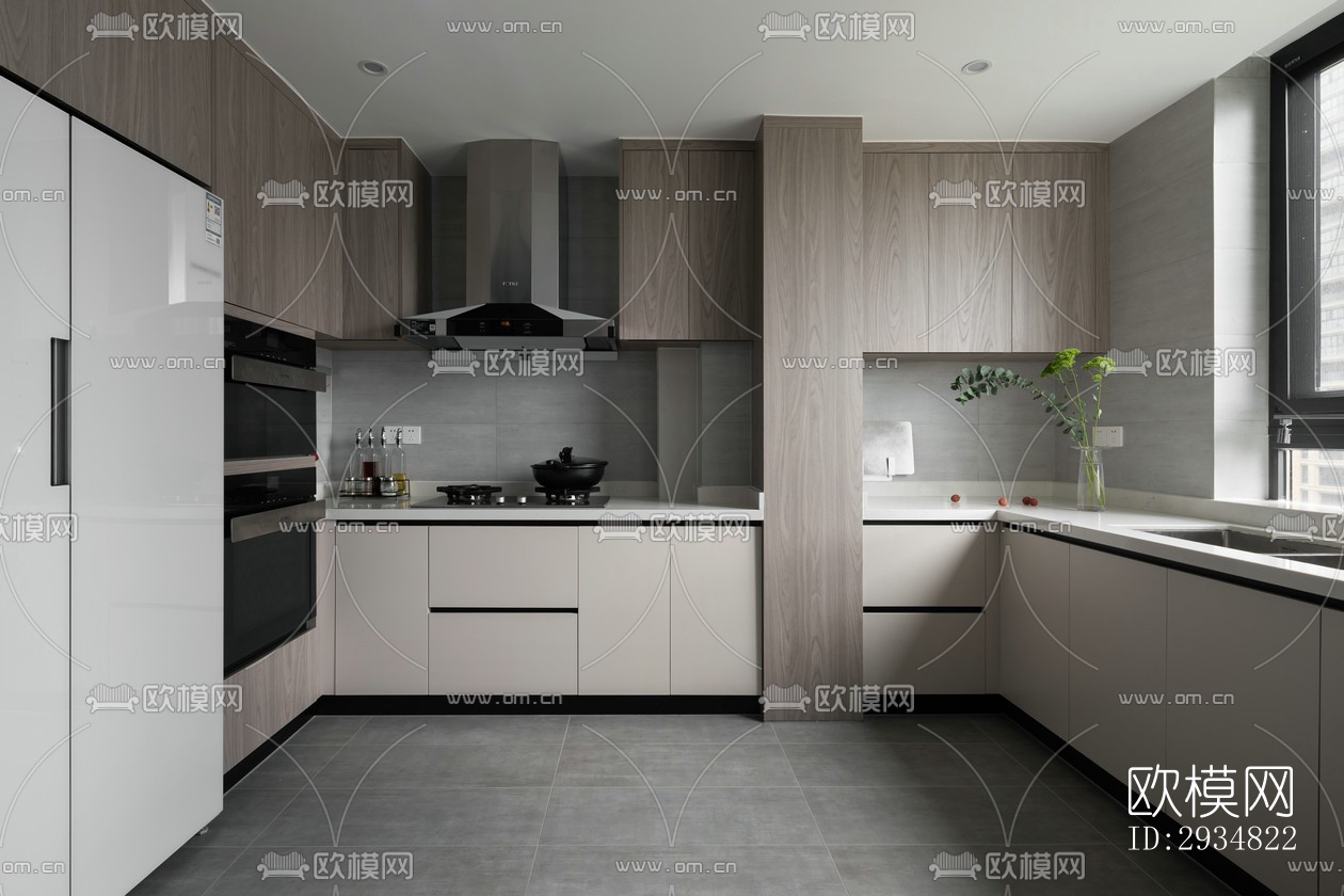 现代平层效果图下载（渲染图8）