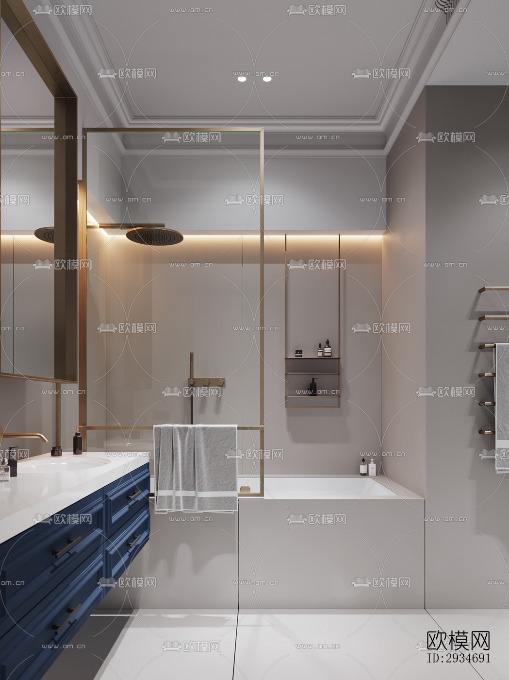 欧式平层效果图下载（渲染图10）