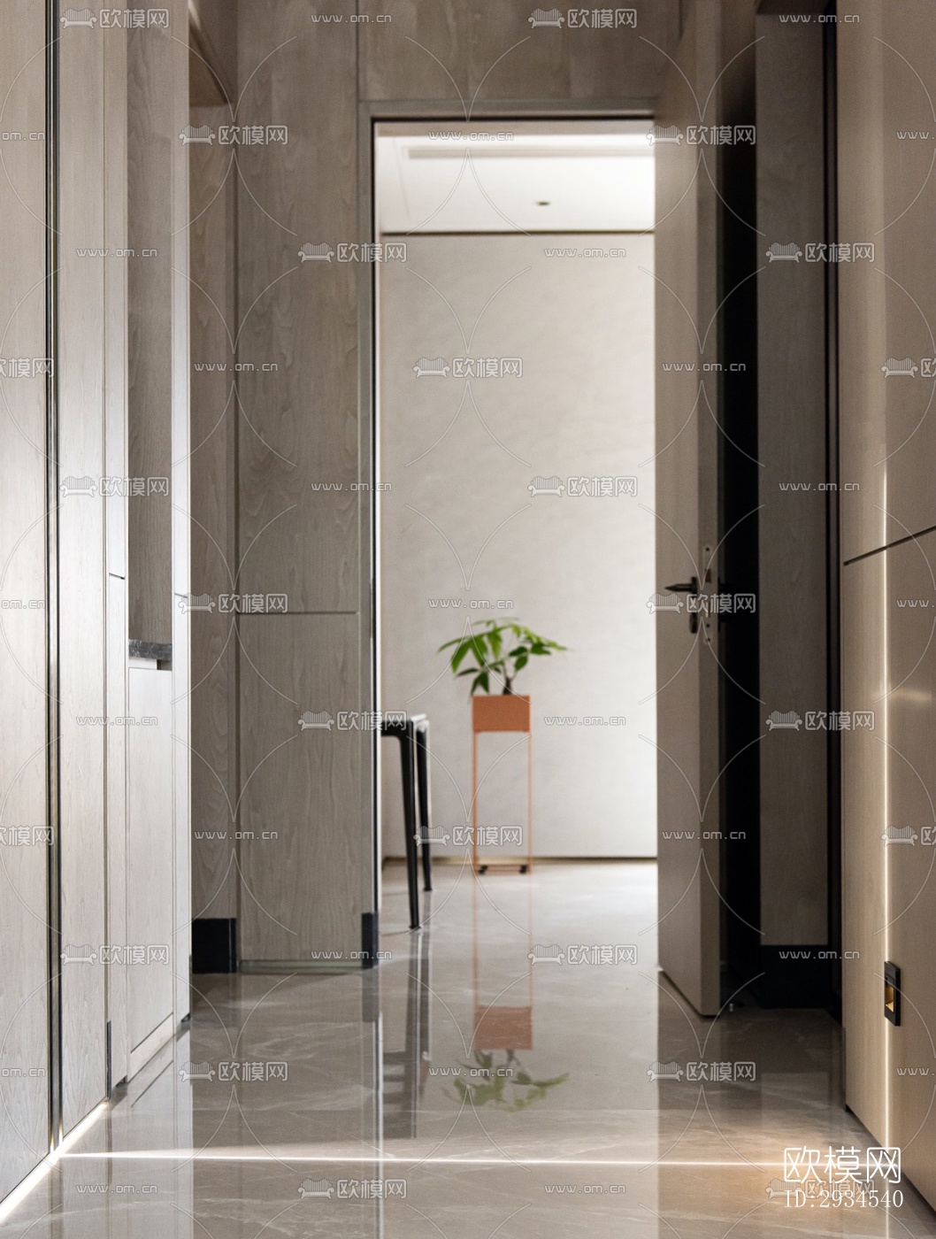 新中式平层效果图下载（渲染图9）