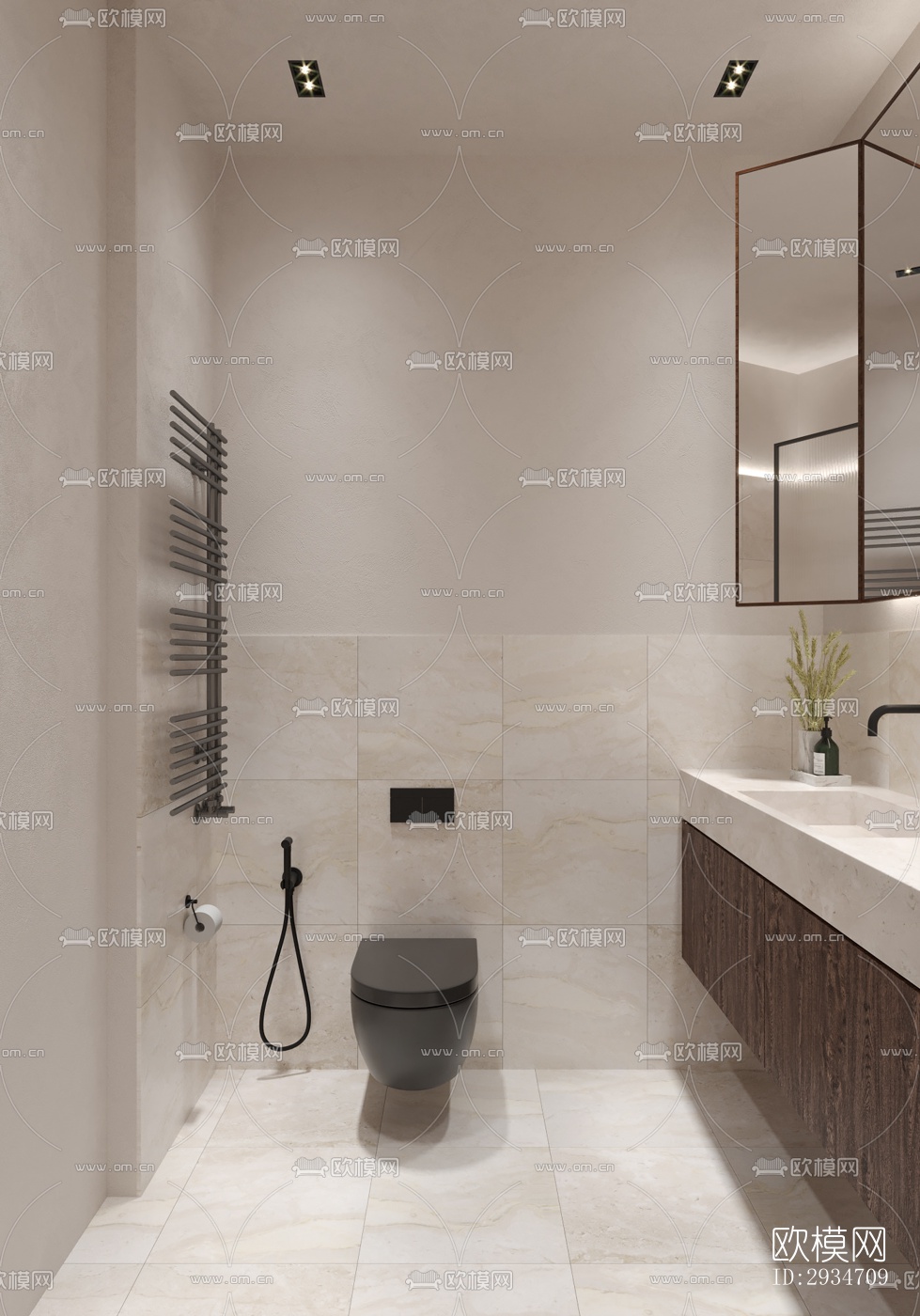 现代平层效果图下载（渲染图9）