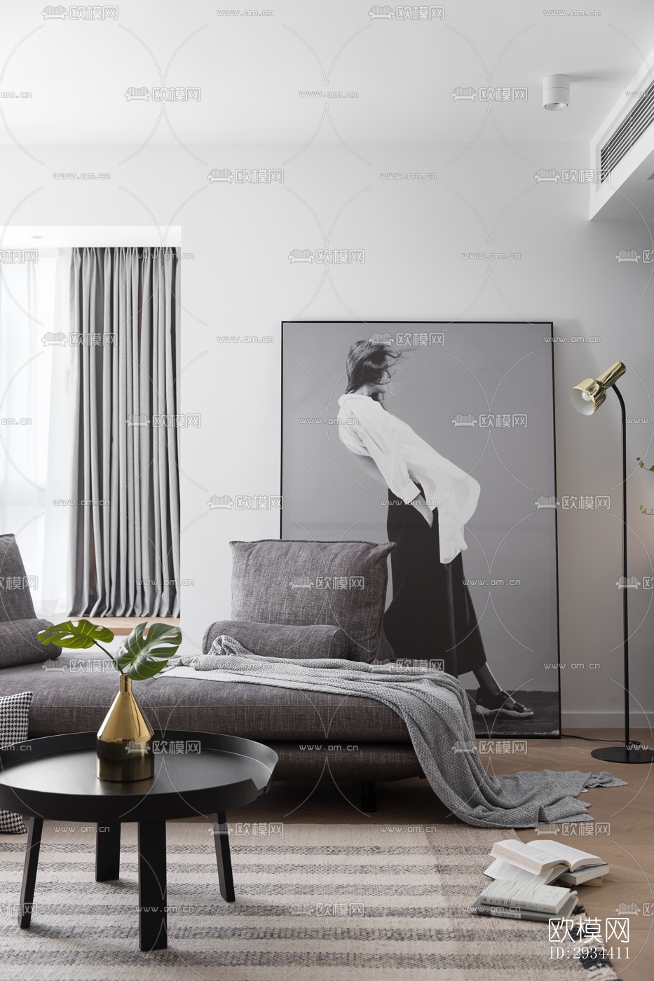 北欧平层效果图下载（渲染图5）