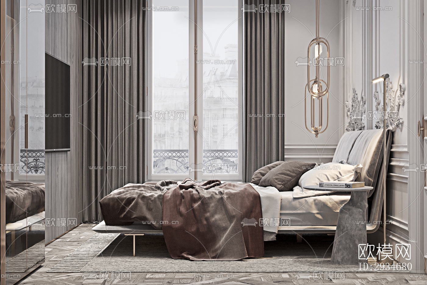 欧式平层效果图下载（渲染图5）