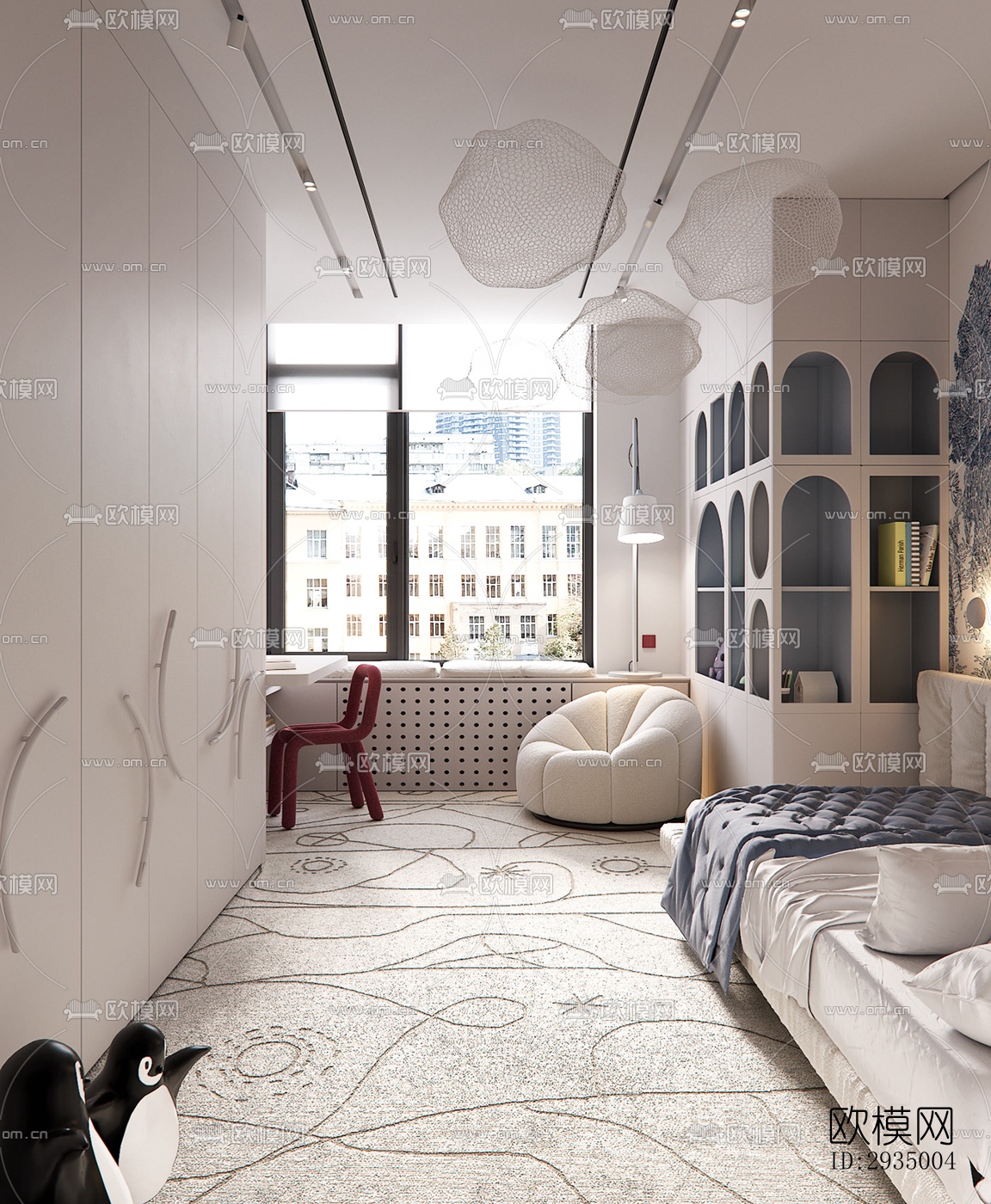 现代平层效果图下载（渲染图2）